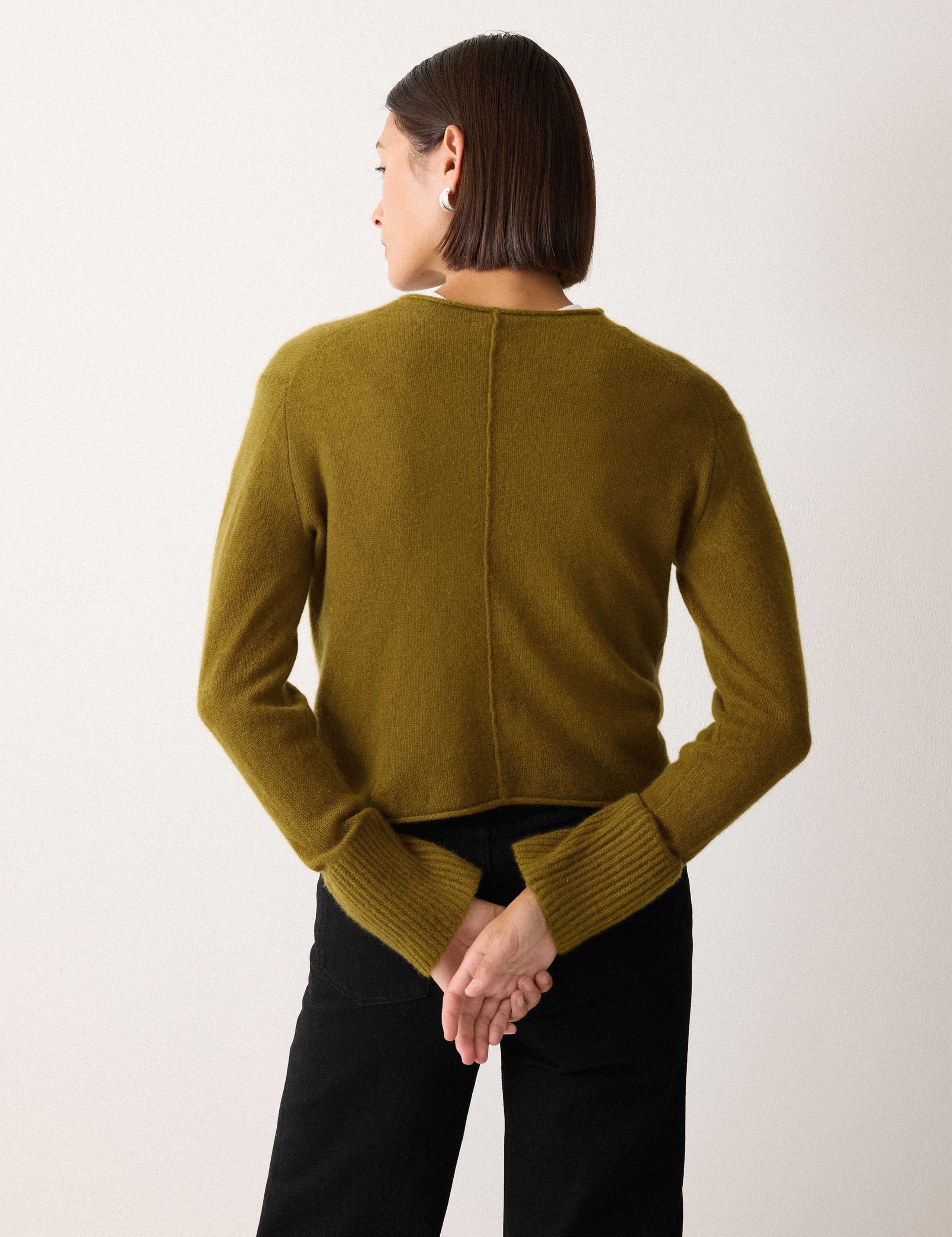 Pure Cashmere Round Neck Fluted Cuff Jumper 3 of 5