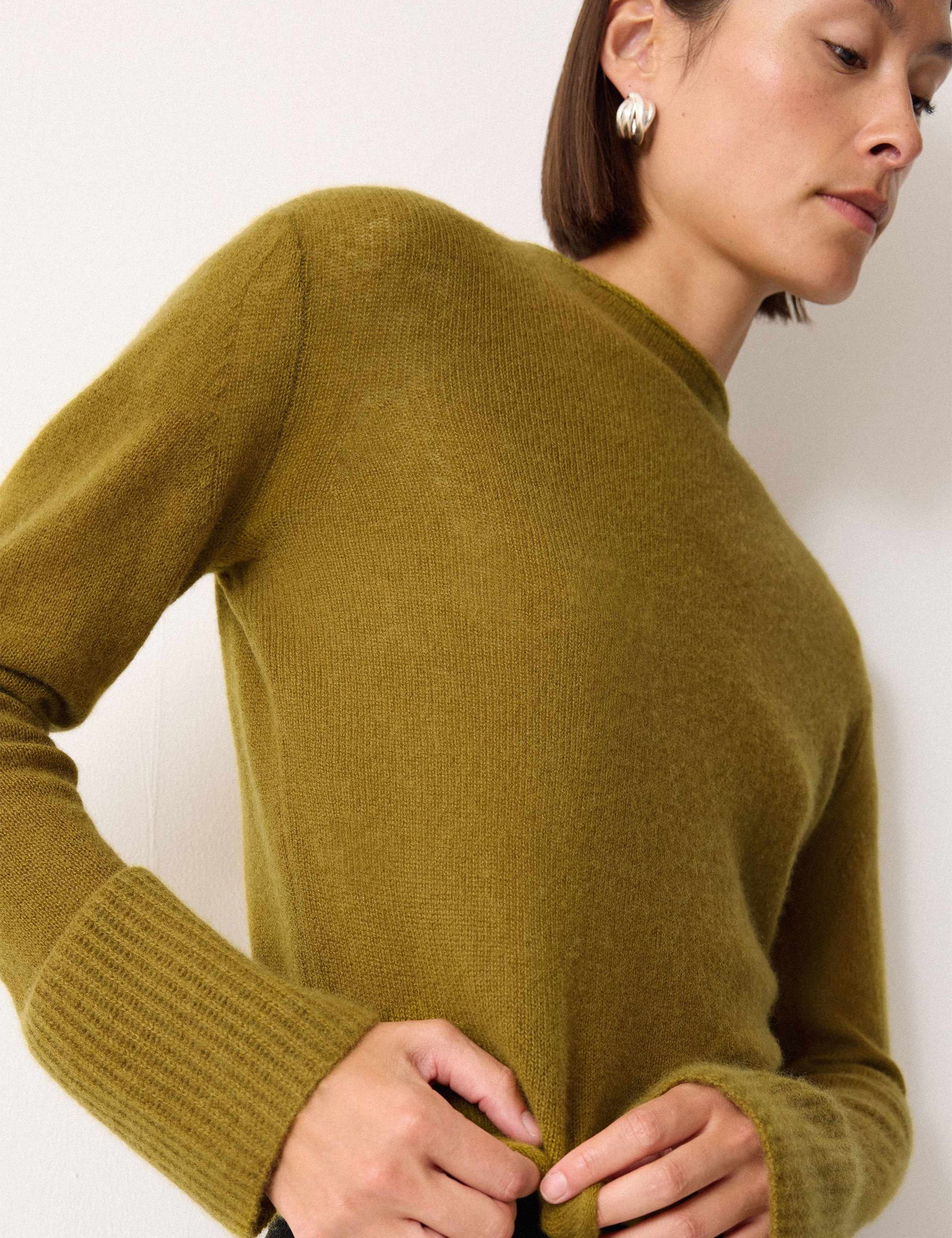 Pure Cashmere Round Neck Fluted Cuff Jumper 4 of 5