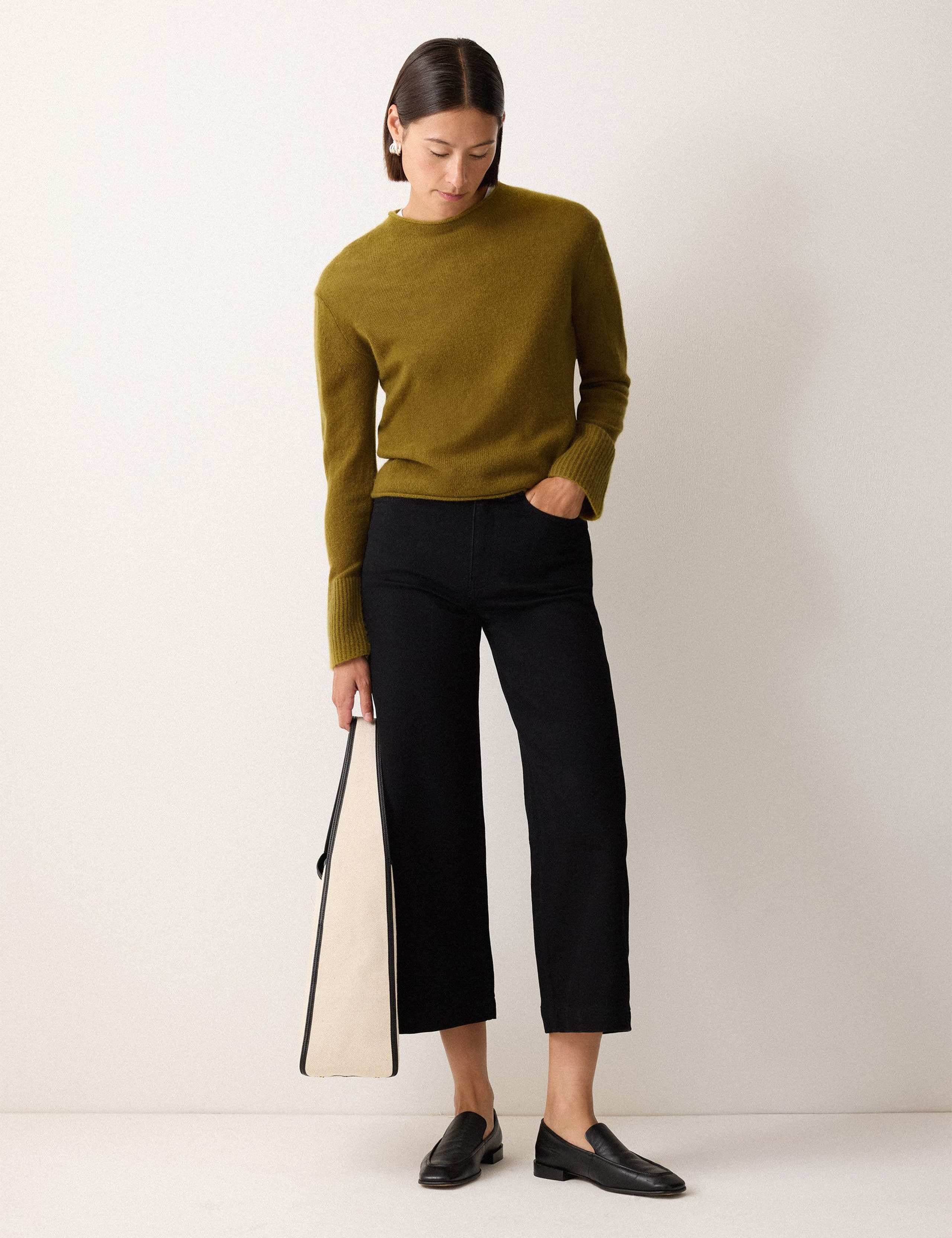 Pure Cashmere Round Neck Fluted Cuff Jumper 5 of 5