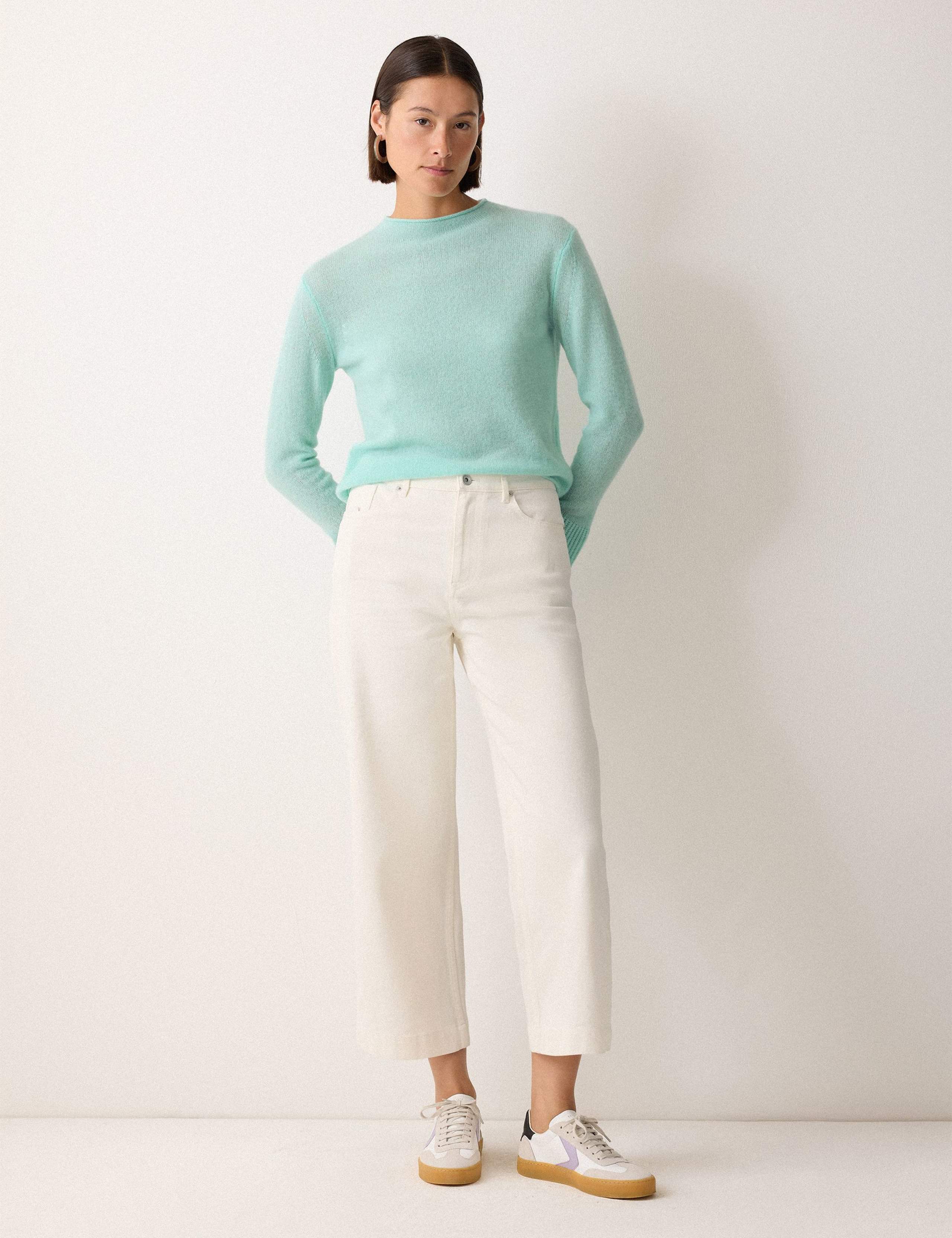 Pure Cashmere Round Neck Fluted Cuff Jumper 3 of 5