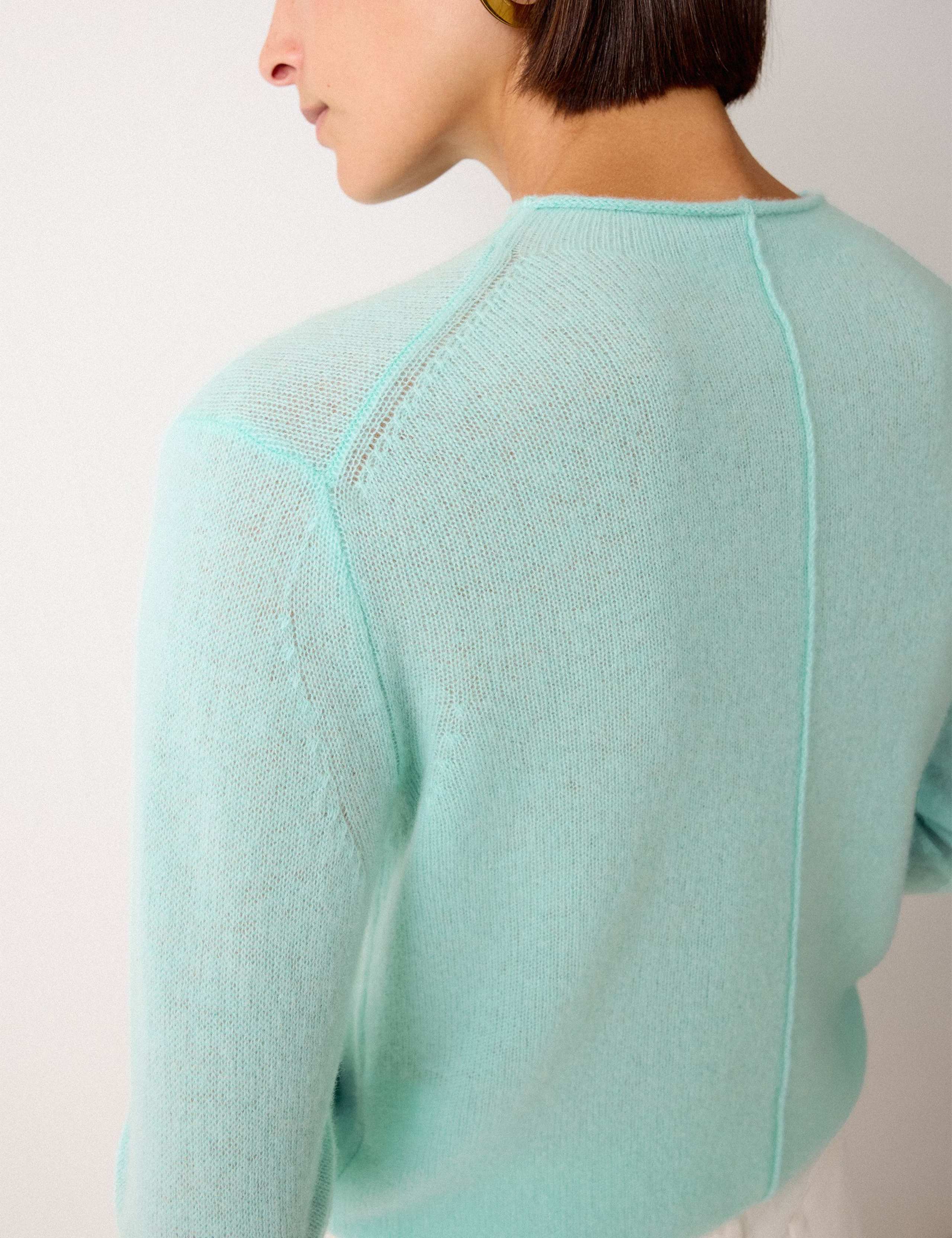 Pure Cashmere Round Neck Fluted Cuff Jumper 4 of 5