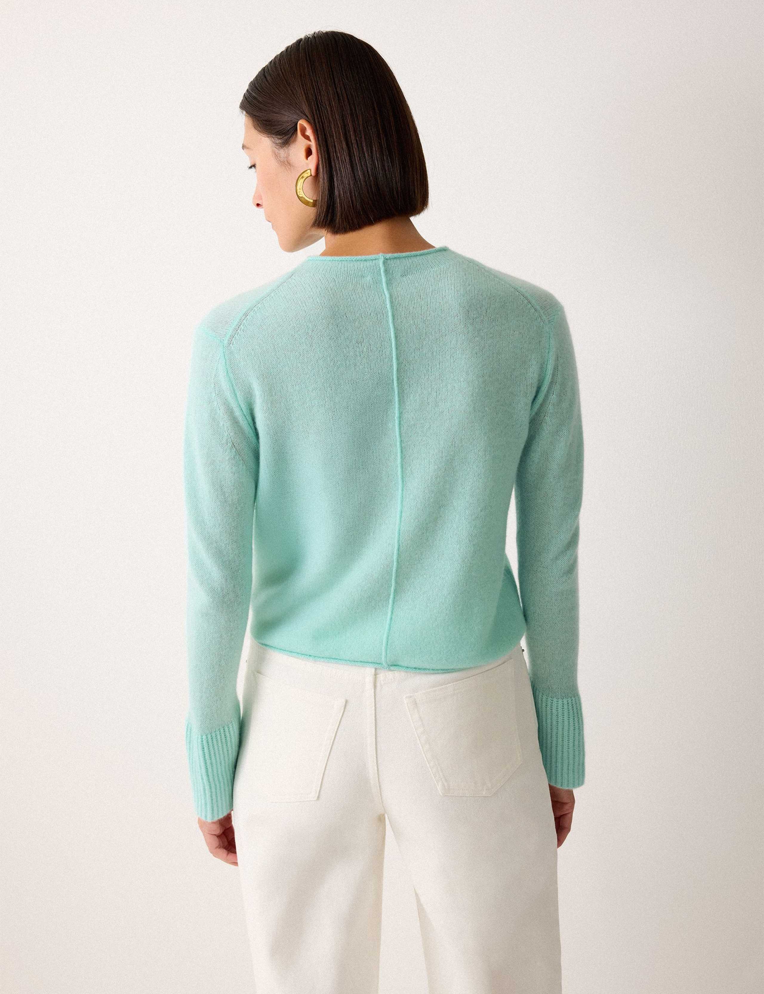 Pure Cashmere Round Neck Fluted Cuff Jumper 5 of 5