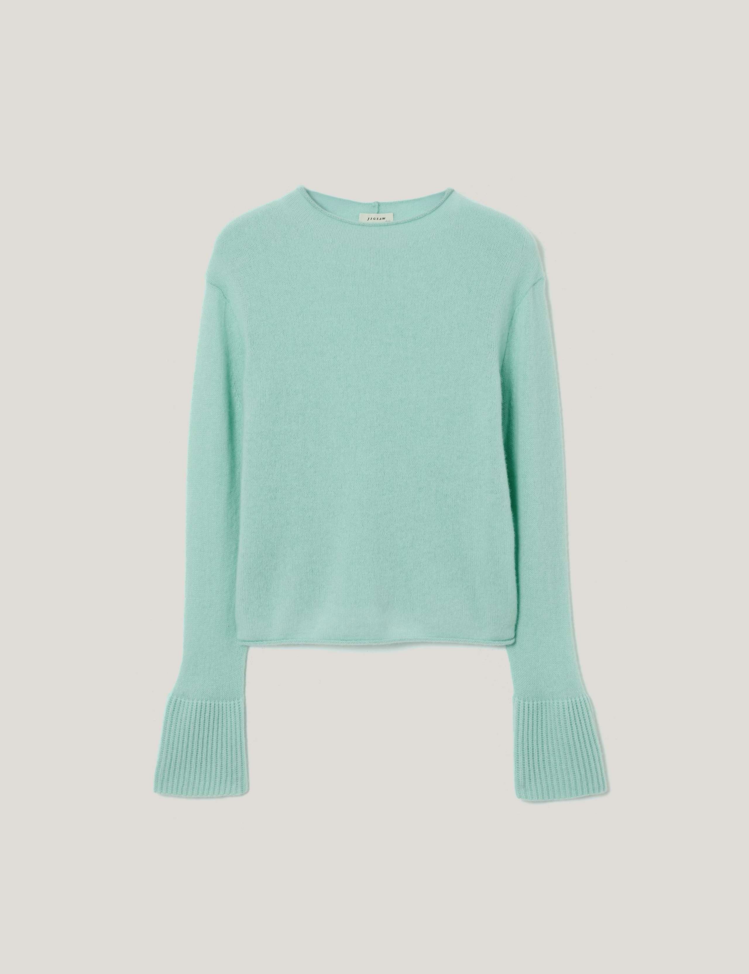 Pure Cashmere Round Neck Fluted Cuff Jumper 2 of 5