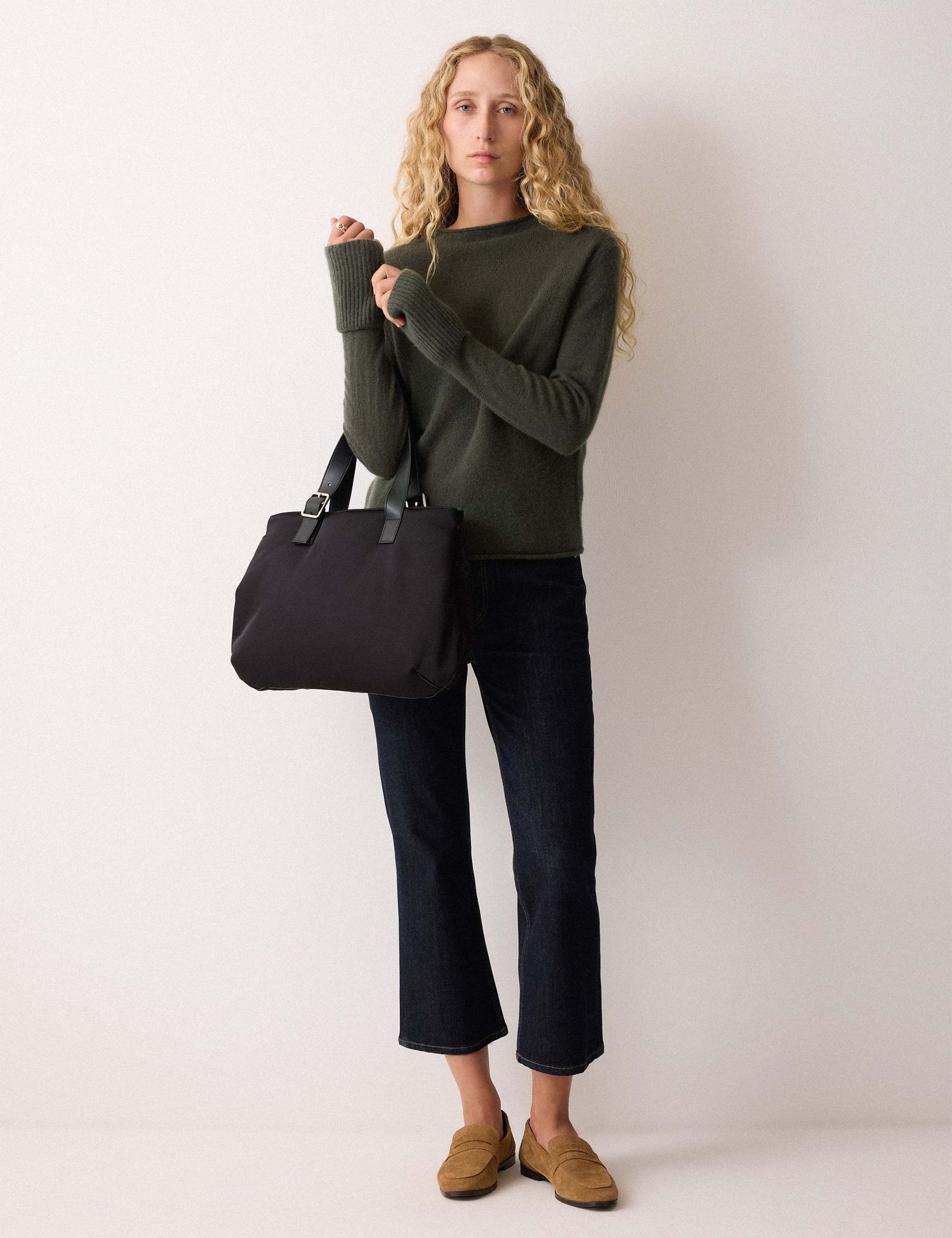 Pure Cashmere Round Neck Fluted Cuff Jumper 3 of 5