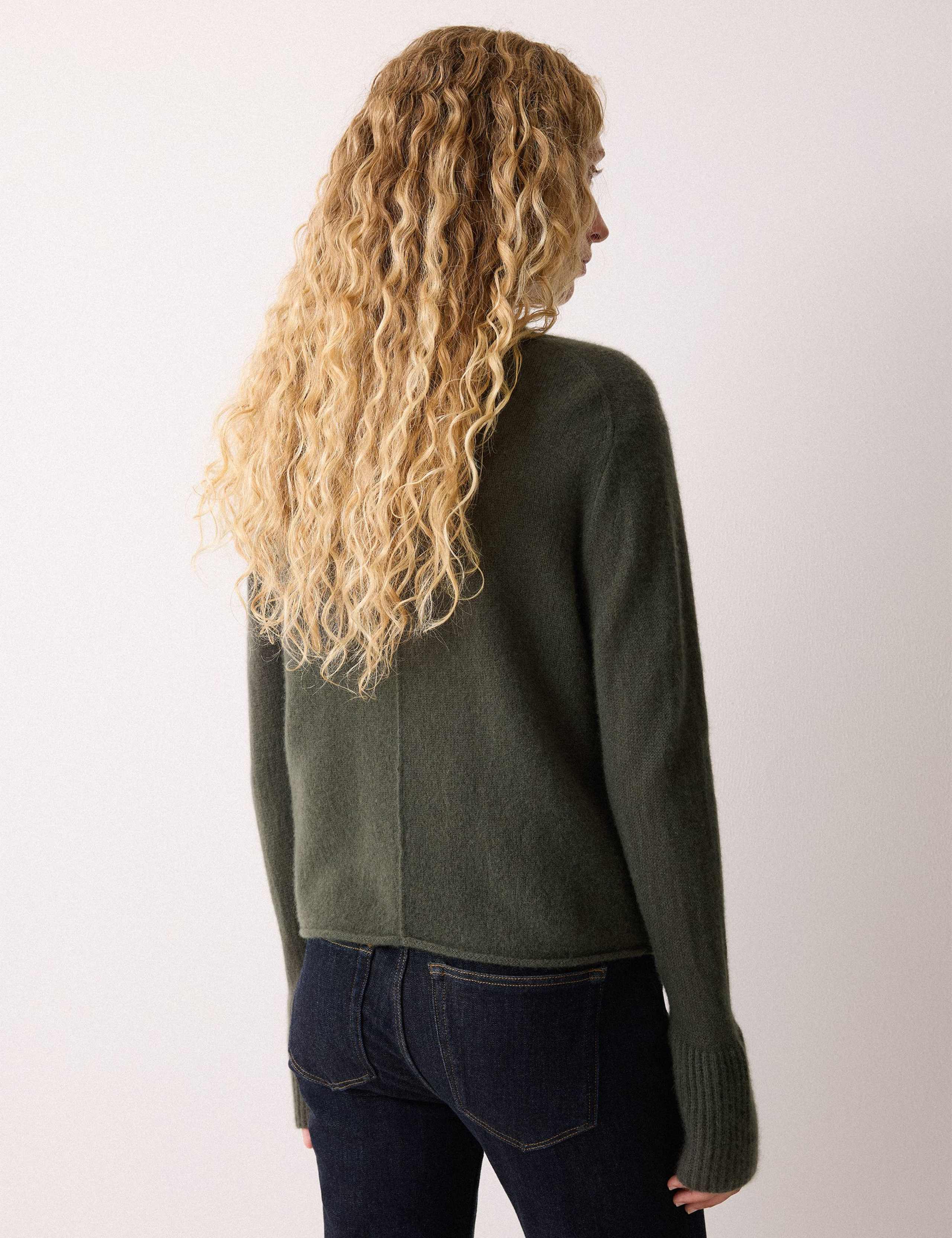 Pure Cashmere Round Neck Fluted Cuff Jumper 4 of 5