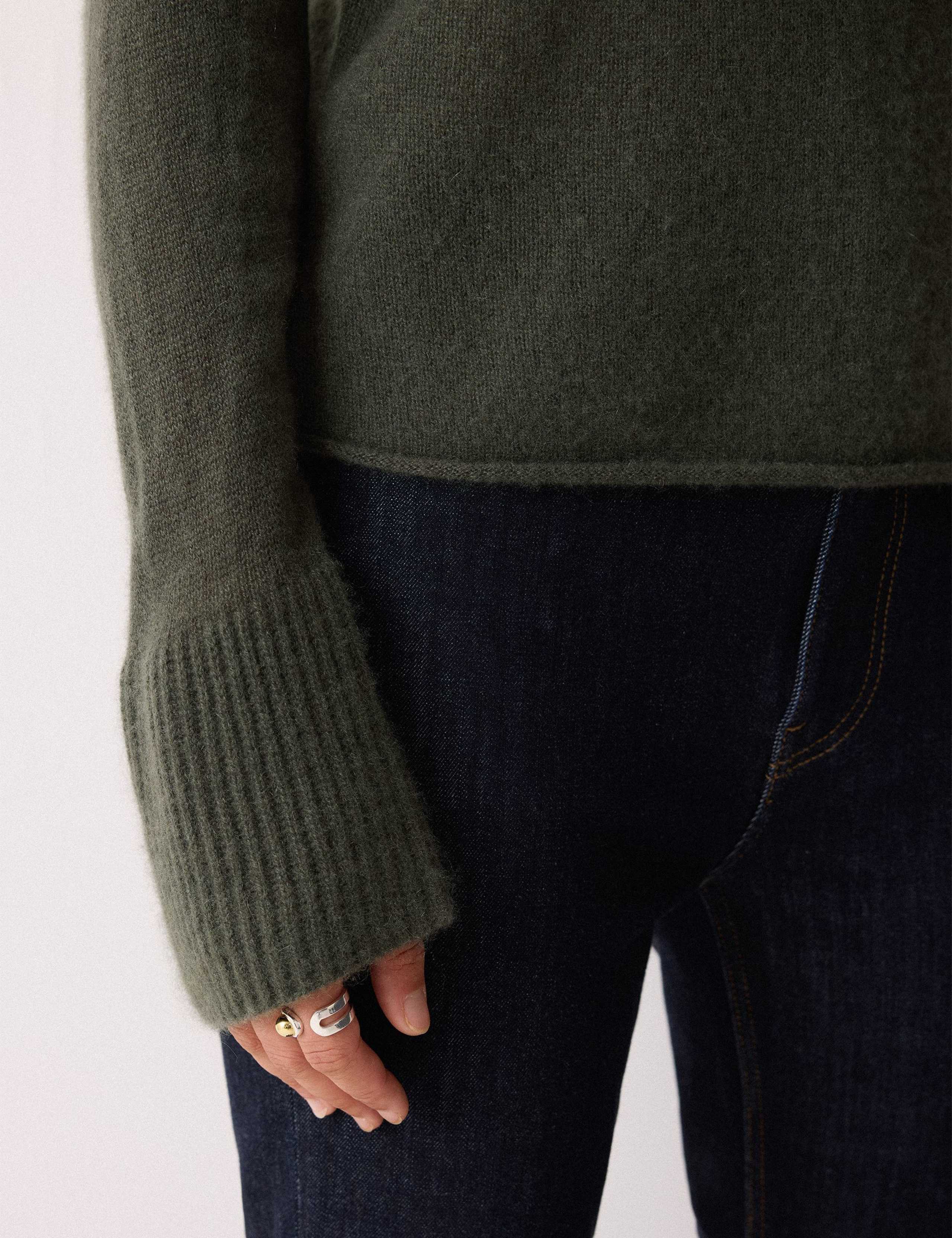 Pure Cashmere Round Neck Fluted Cuff Jumper 5 of 5