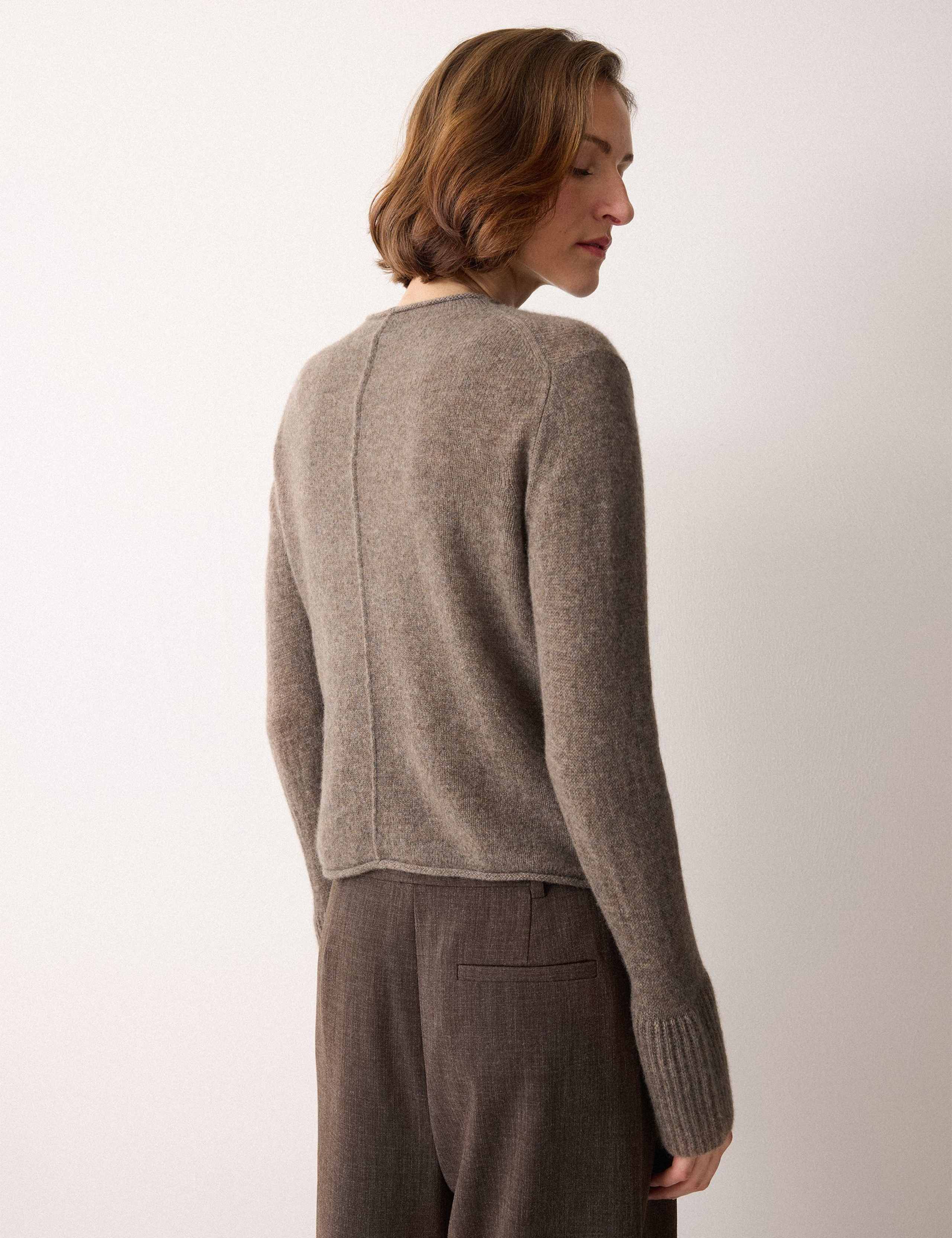 Pure Cashmere Round Neck Fluted Cuff Jumper 4 of 6