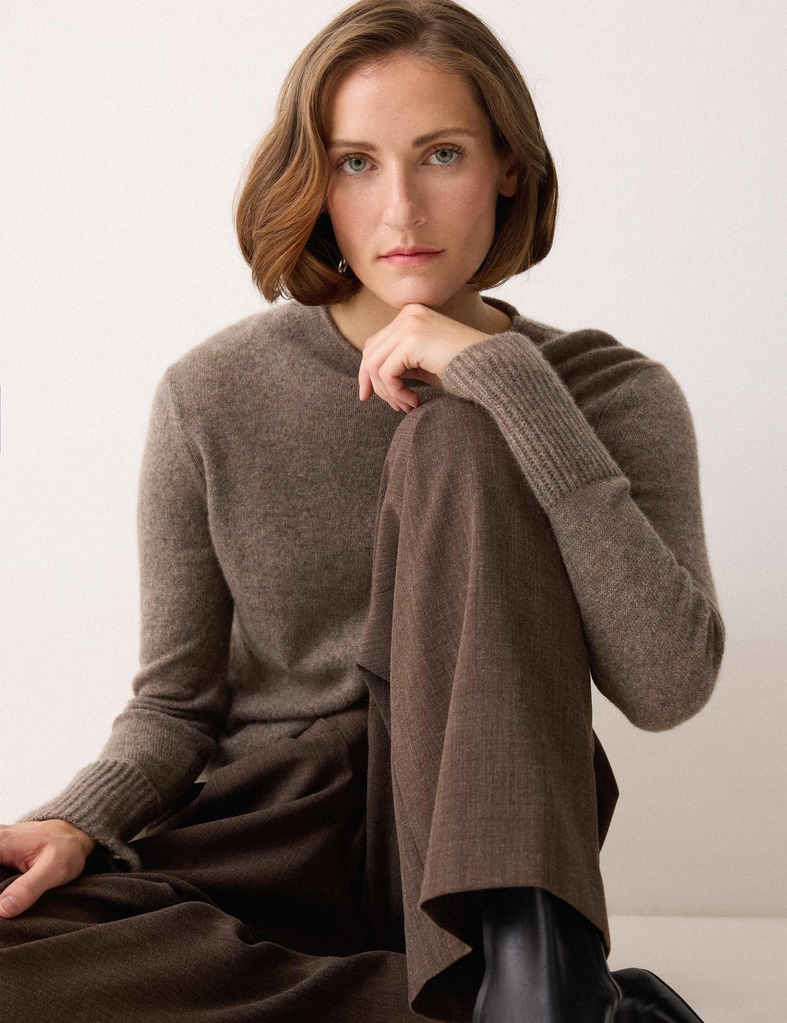 Pure Cashmere Round Neck Fluted Cuff Jumper 6 of 6