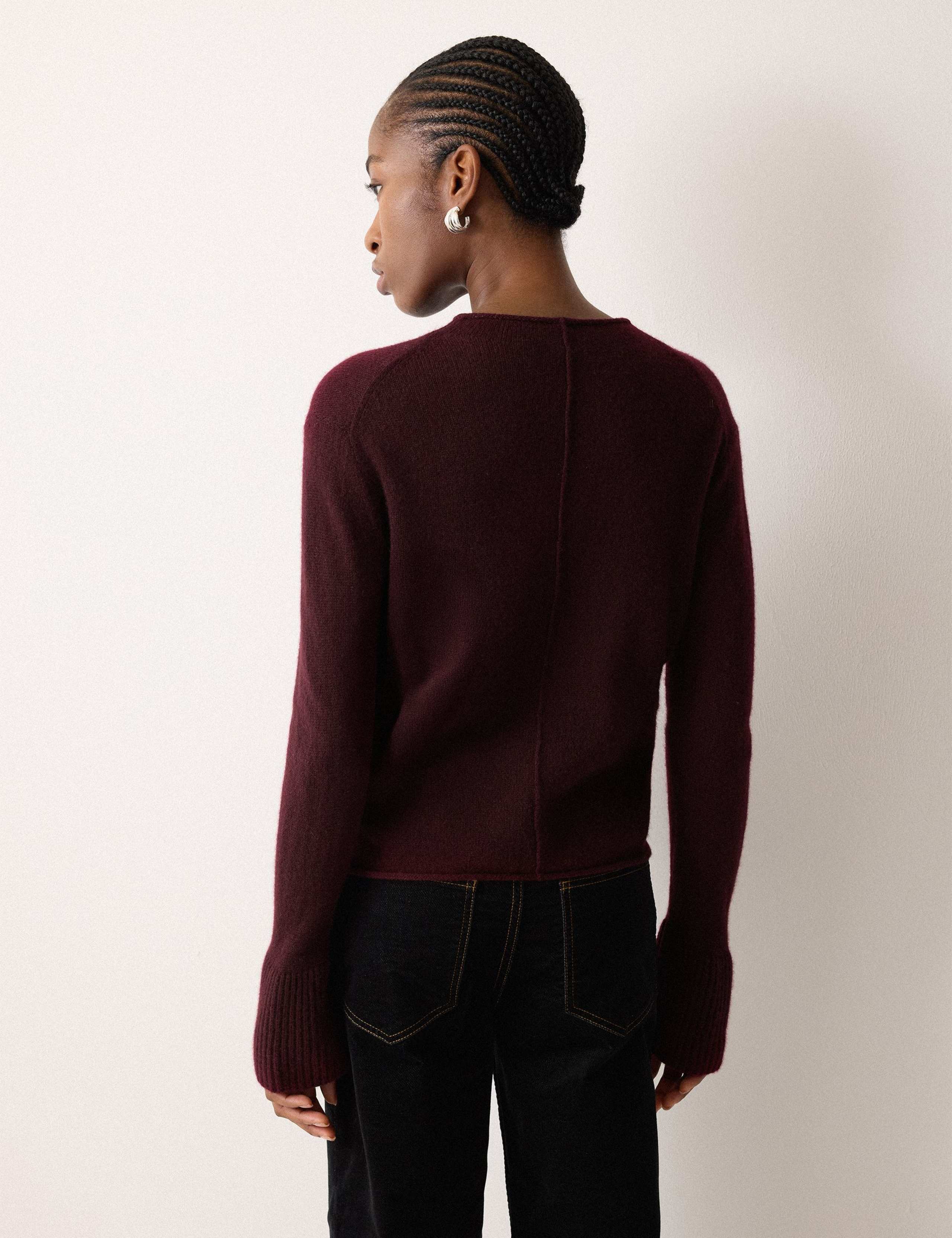 Pure Cashmere Round Neck Fluted Cuff Jumper 4 of 5