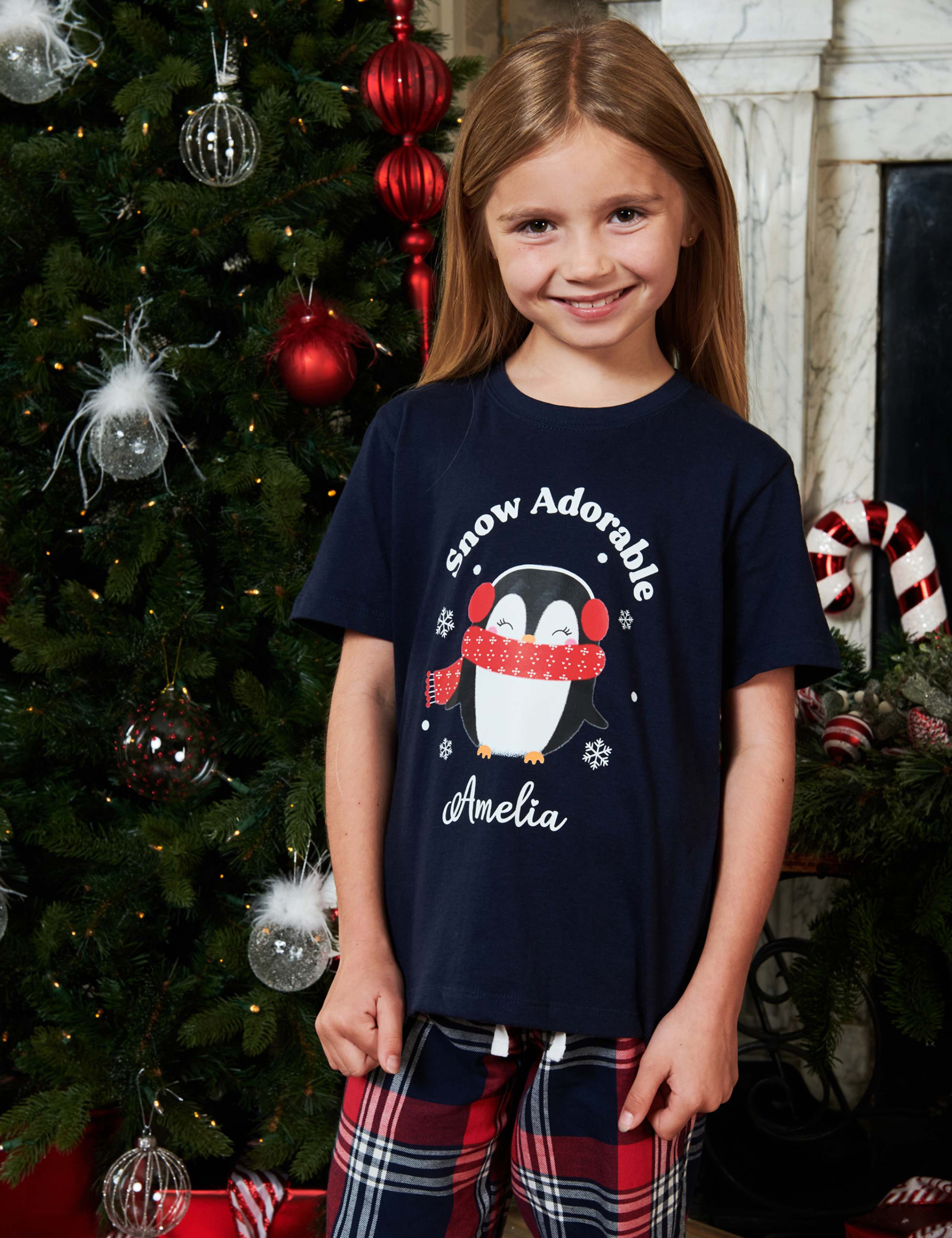 Personalised Penguin Girls Pyjamas (5-12 Yrs) 1 of 4