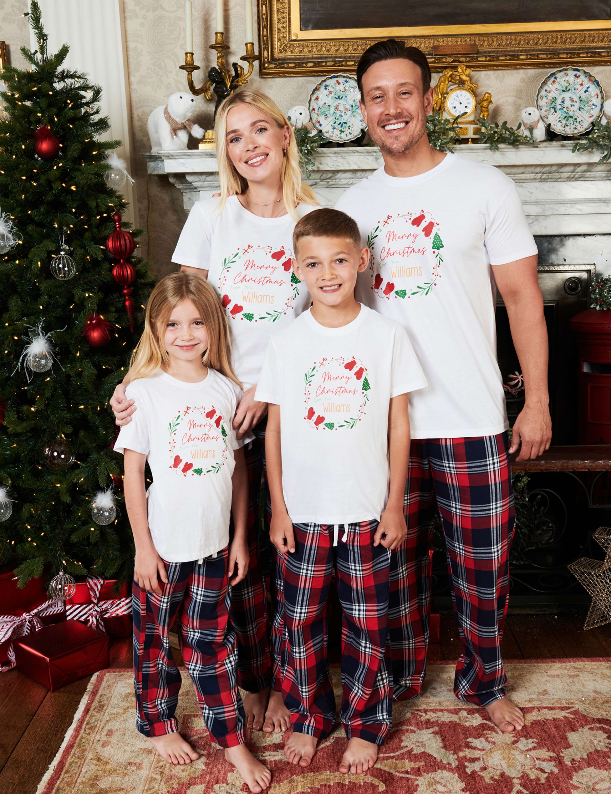 Personalised Christmas Wreath Womens Pyjamas by Dollymix 4 of 4