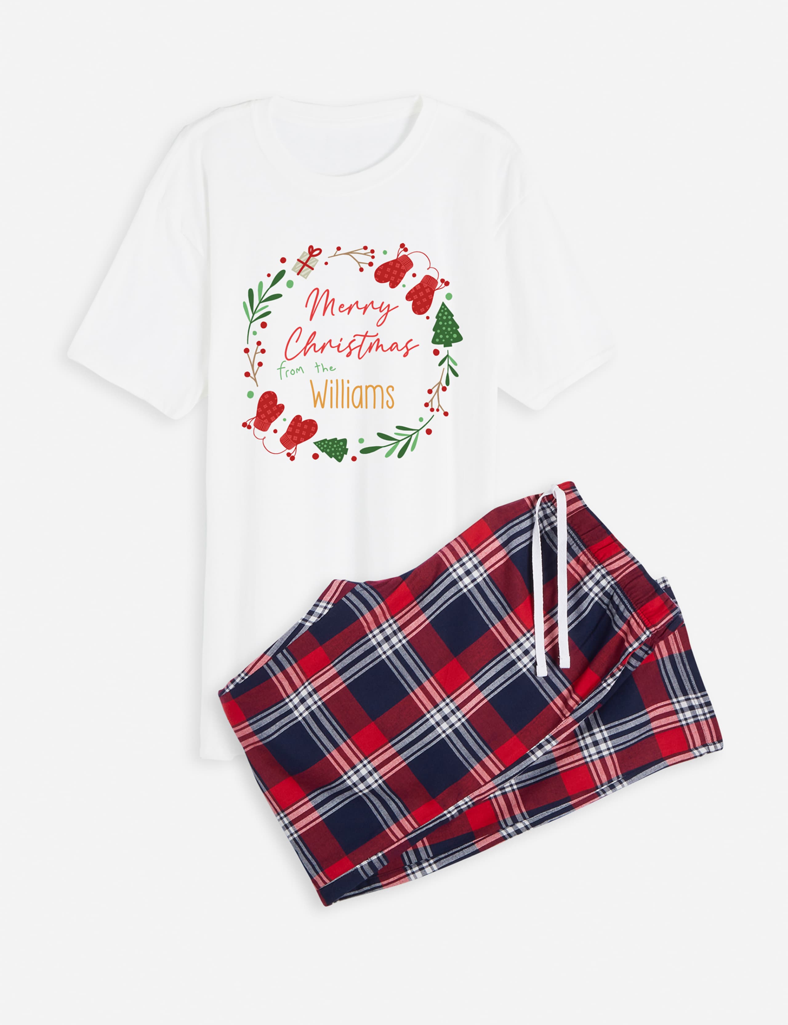 Personalised Wreath Mens Pyjamas 2 of 4