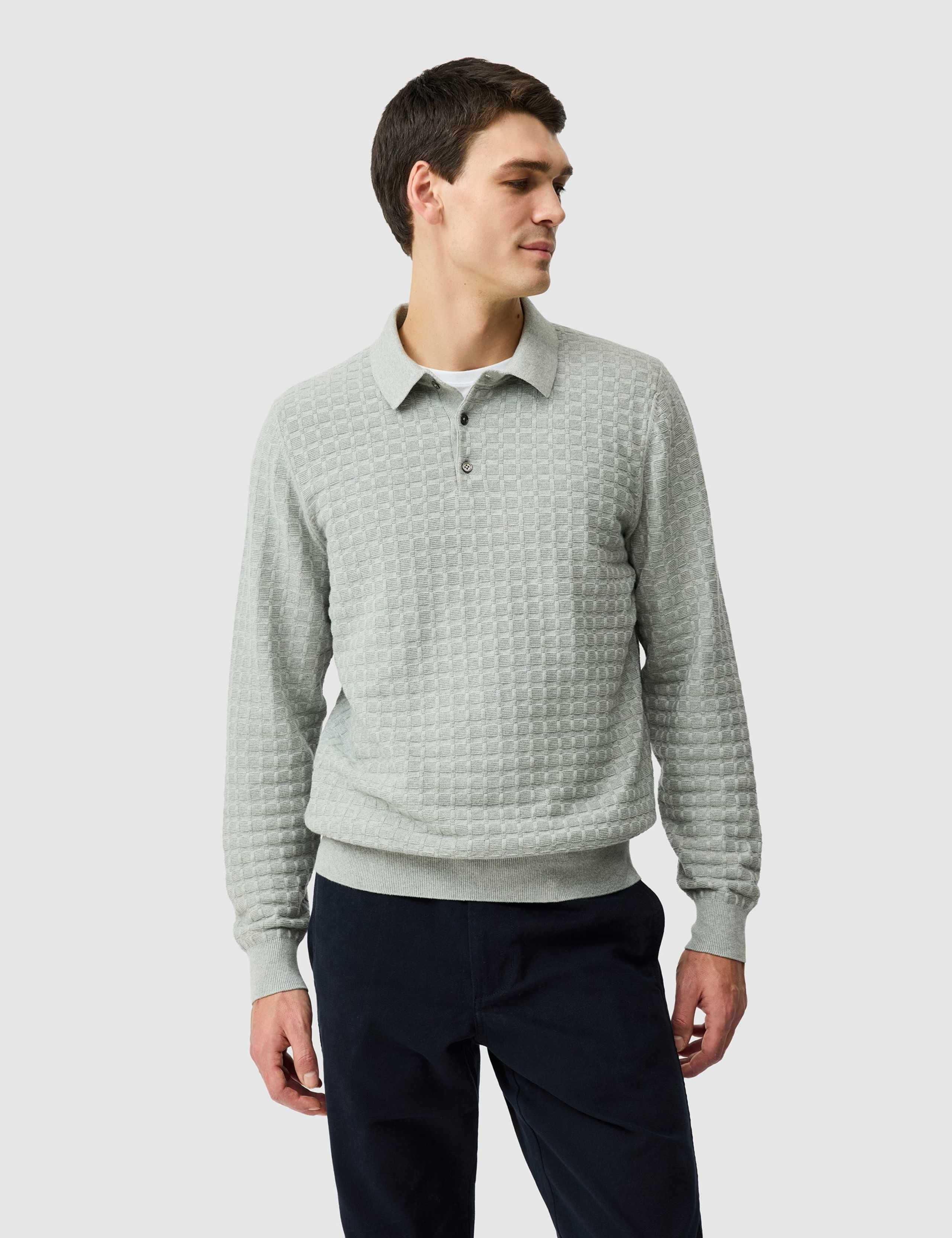 Redruth Pure Cotton Textured Knitted Polo Shirt 1 of 6