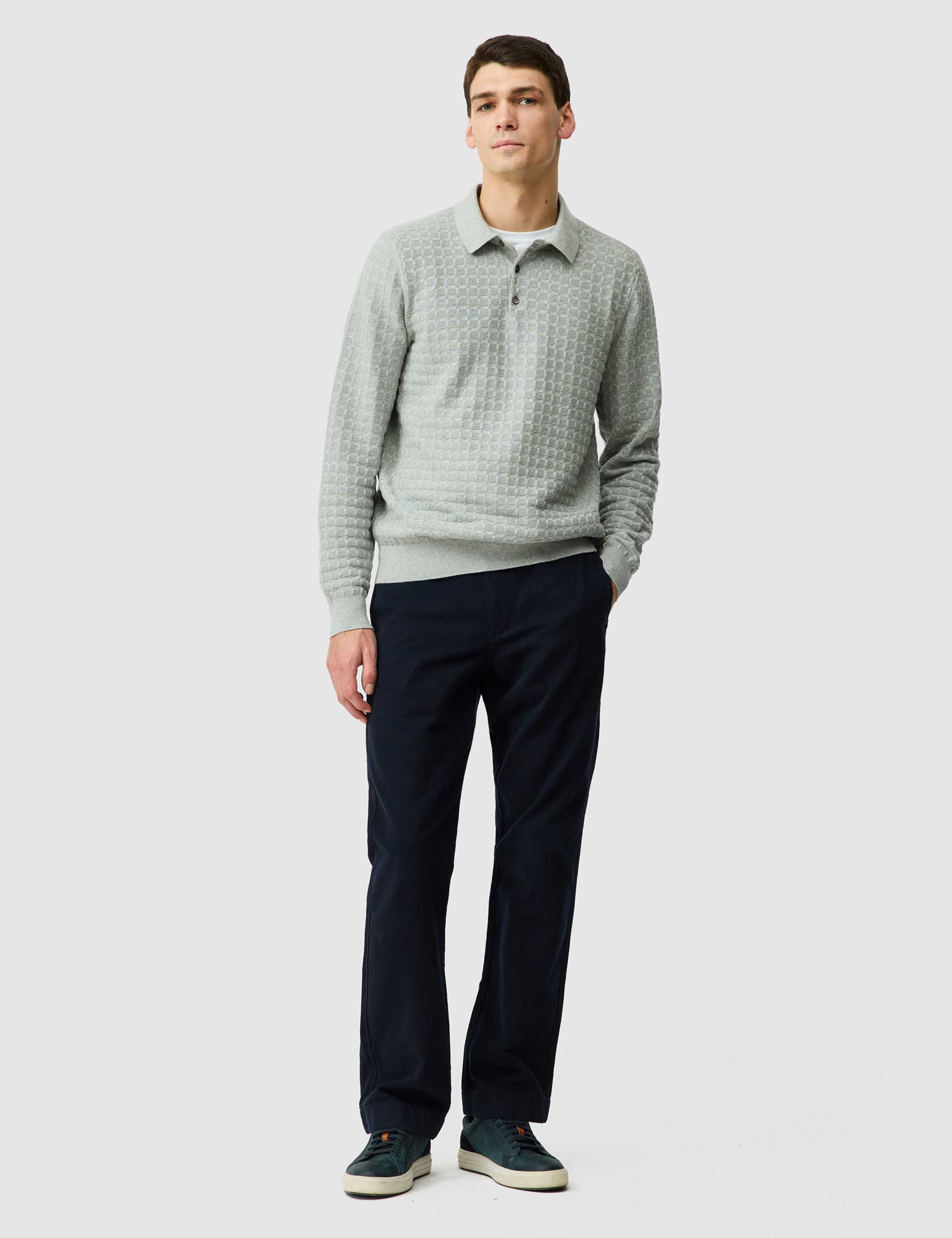 Redruth Pure Cotton Textured Knitted Polo Shirt 6 of 6