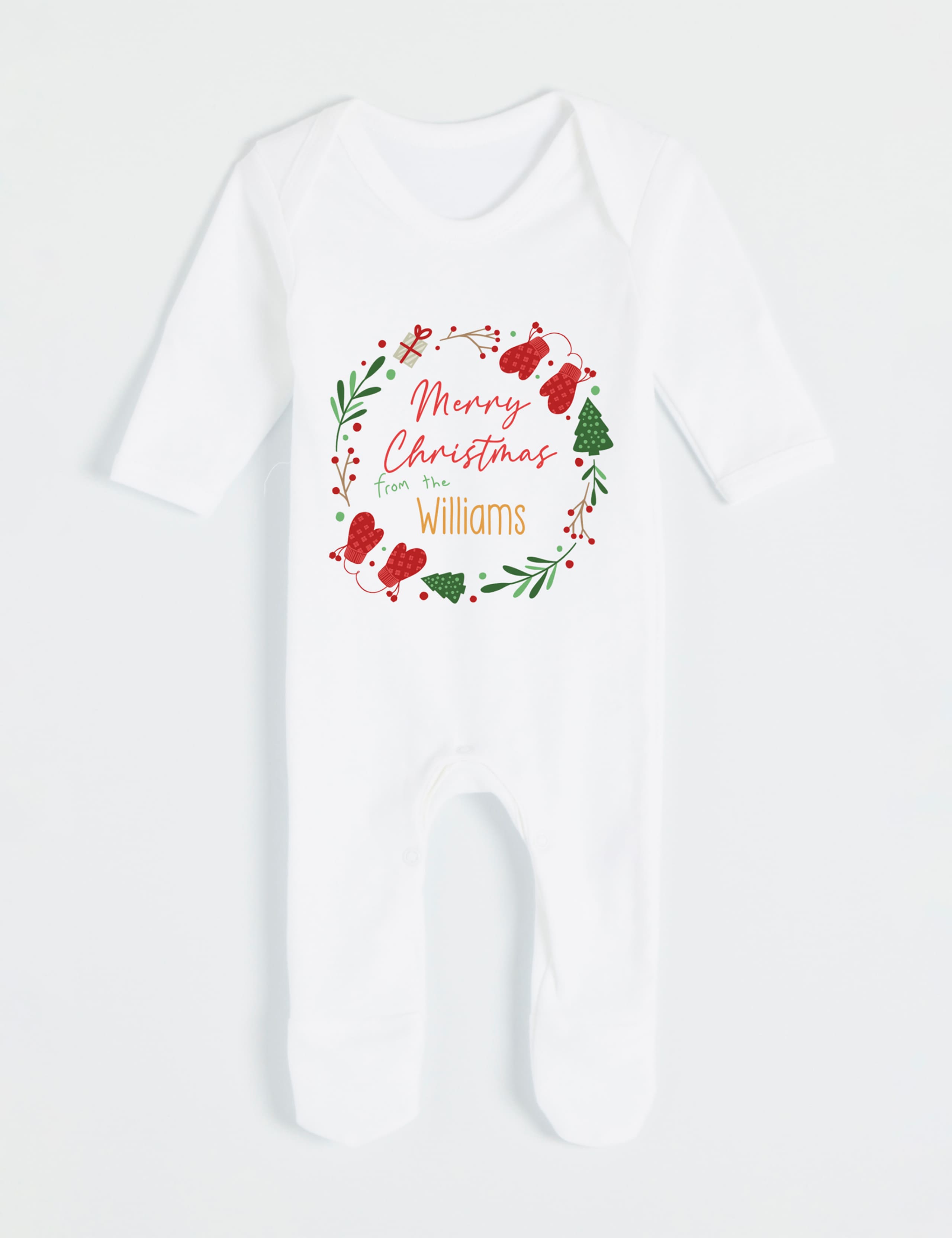 Personalised Wreath Babygrow (0-12 Mths) 1 of 3