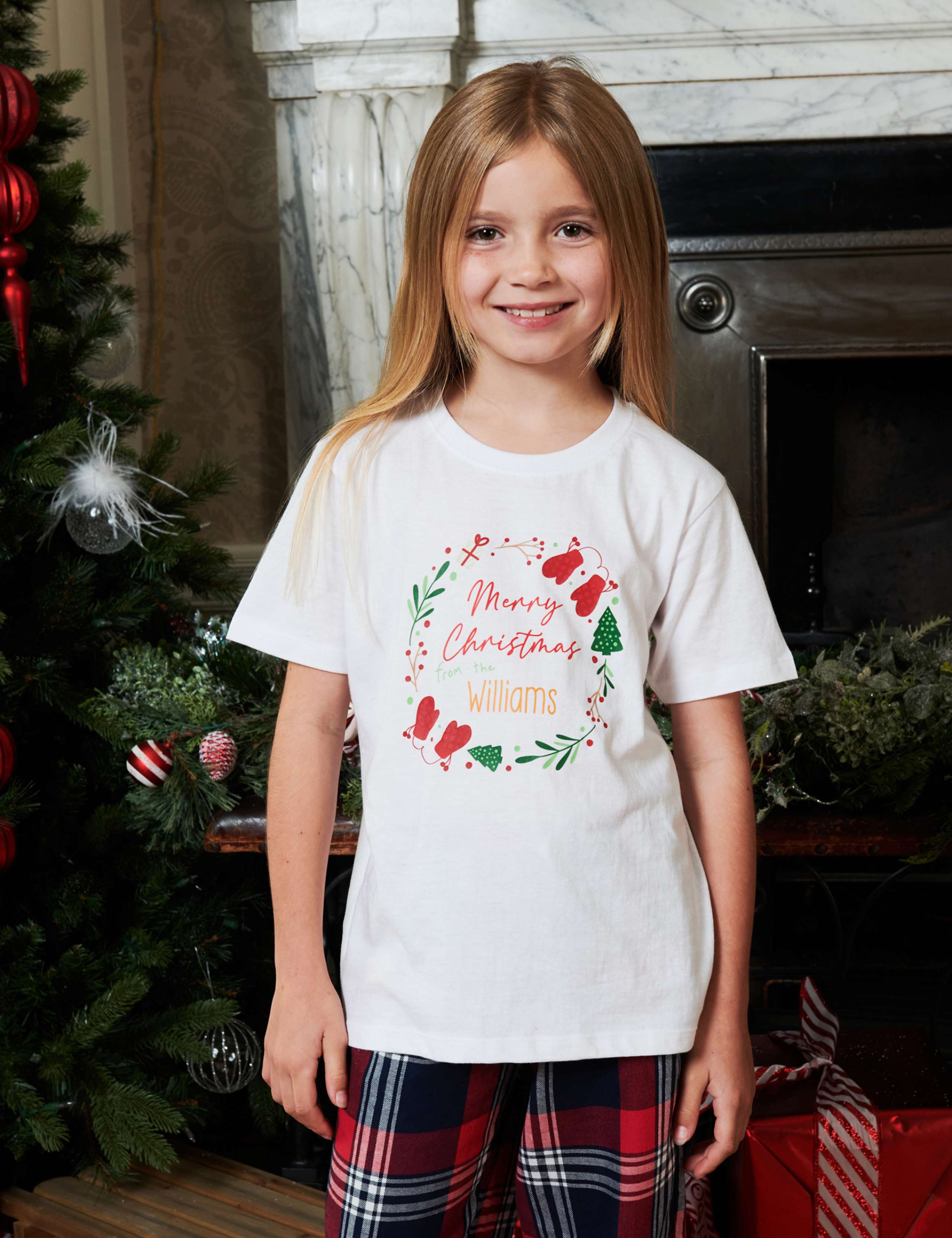 Personalised Wreath Girls Pyjamas 1 of 4