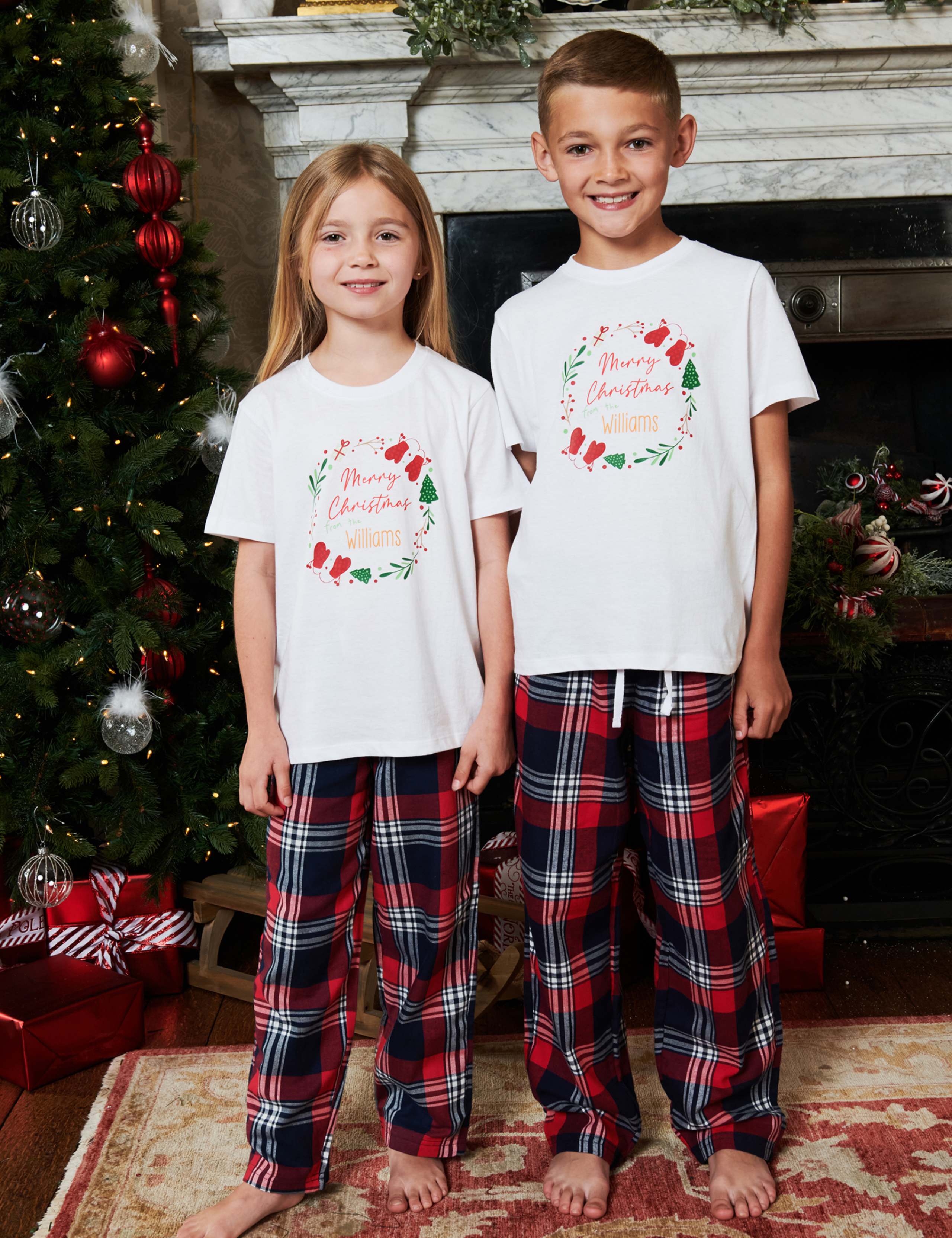 Personalised Wreath Girls Pyjamas 3 of 4