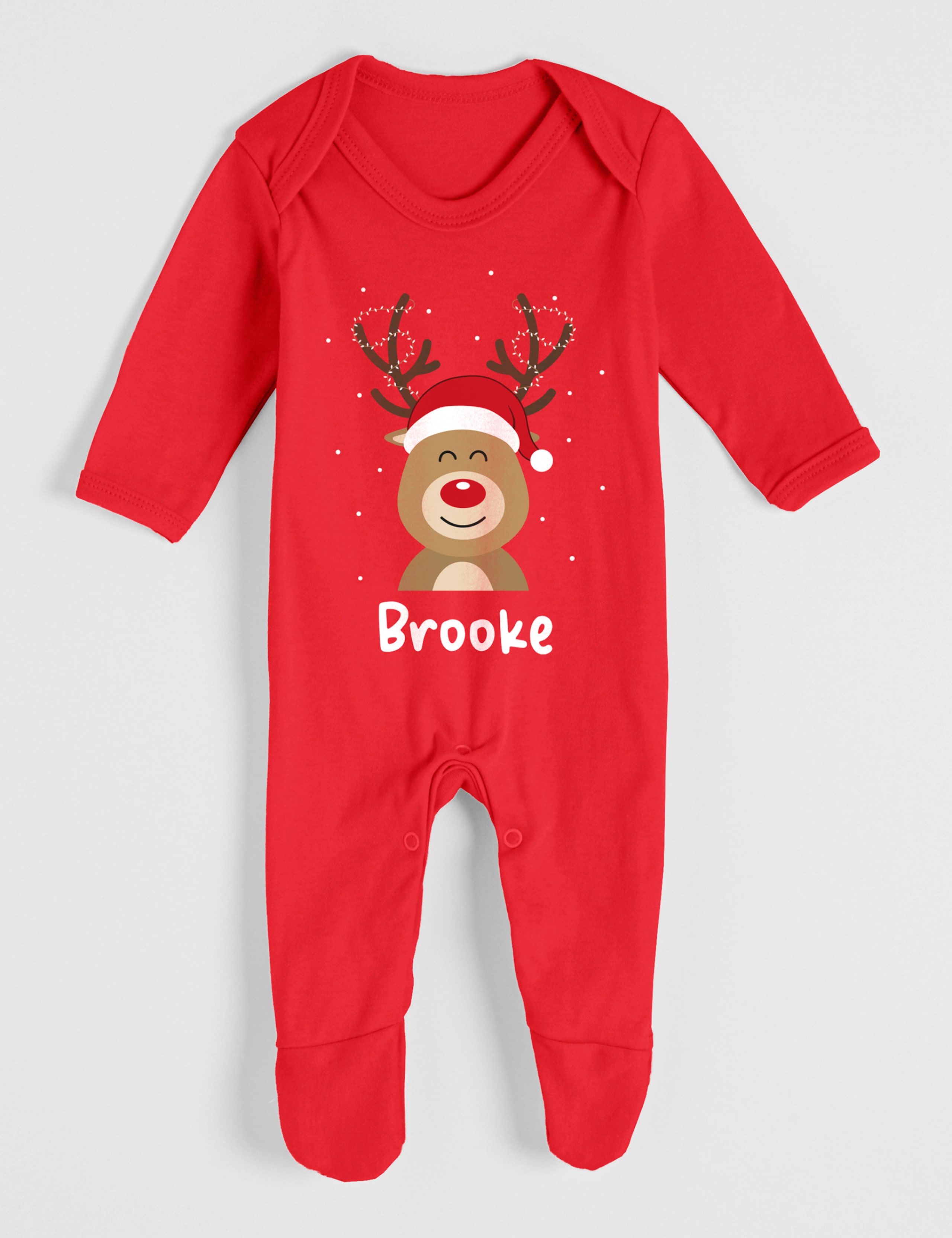 Personalised Reindeer Babygrow (0-12 Mths) 1 of 3
