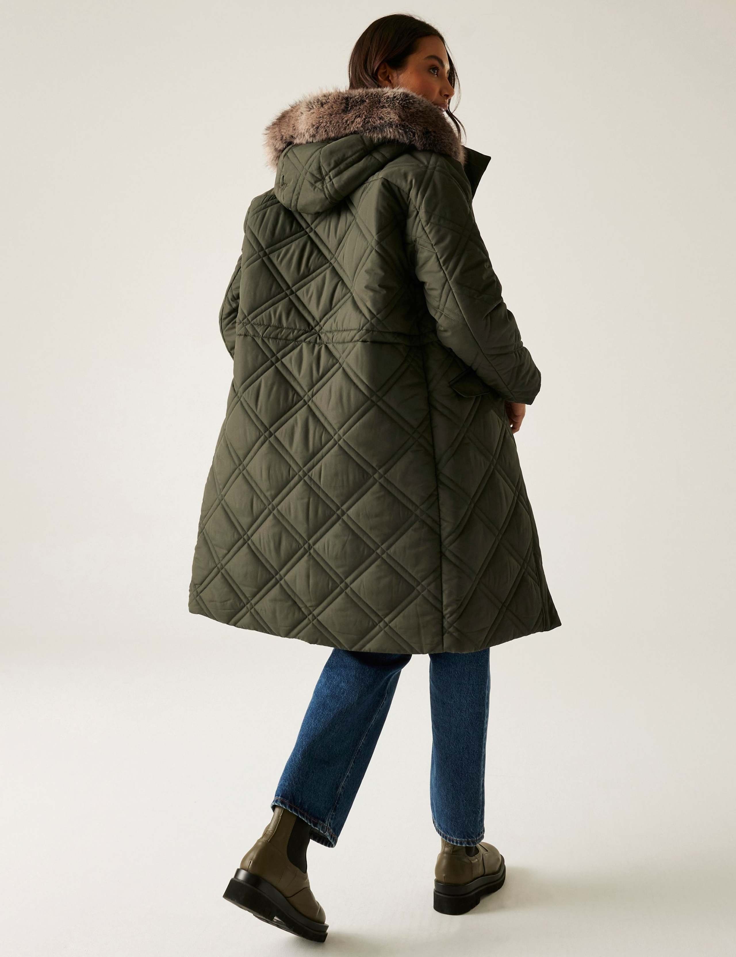 Freyla Quilted Hooded Longline Parka Coat 5 of 7