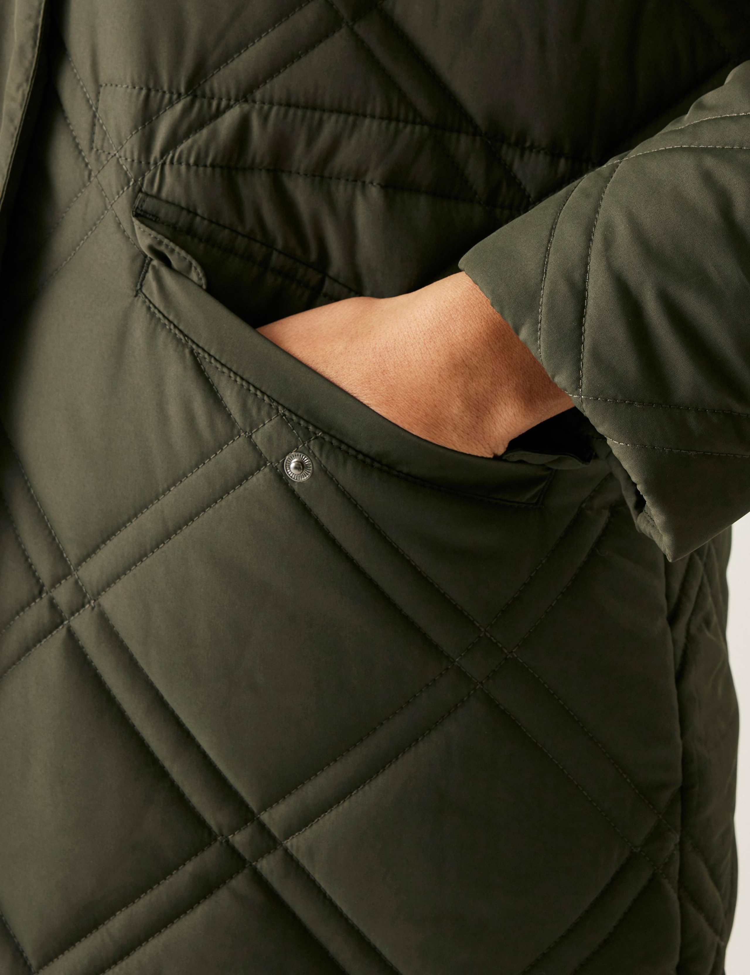 Freyla Quilted Hooded Longline Parka Coat 7 of 7