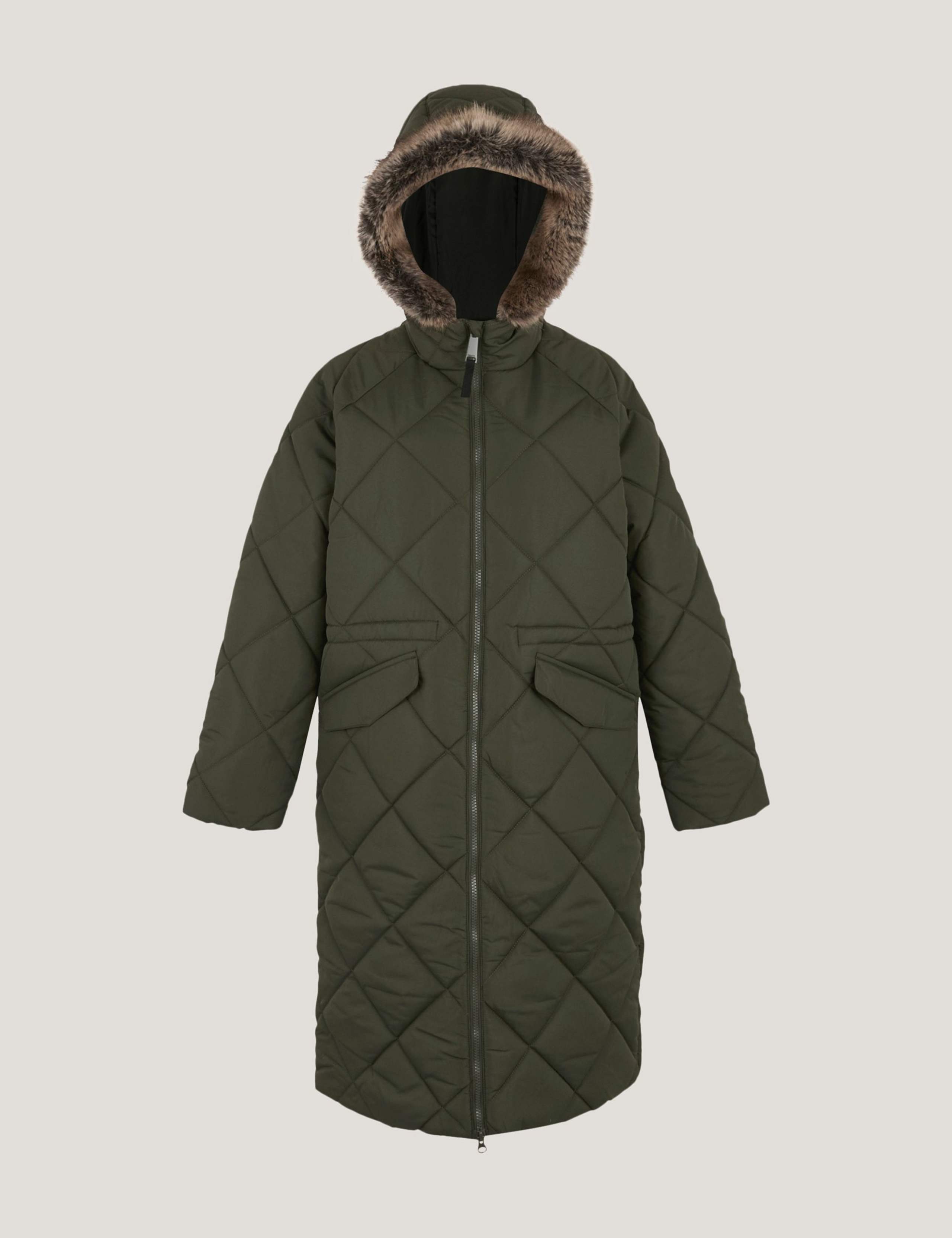 Freyla Quilted Hooded Longline Parka Coat 2 of 7
