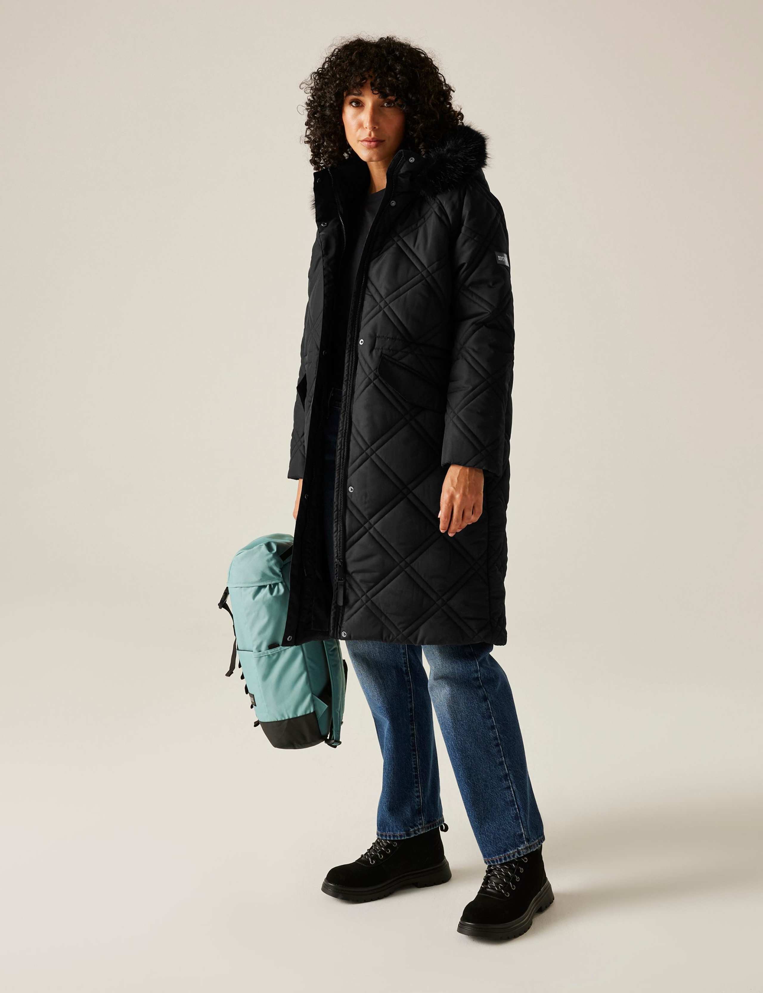 Freyla Quilted Hooded Longline Parka Coat 3 of 7
