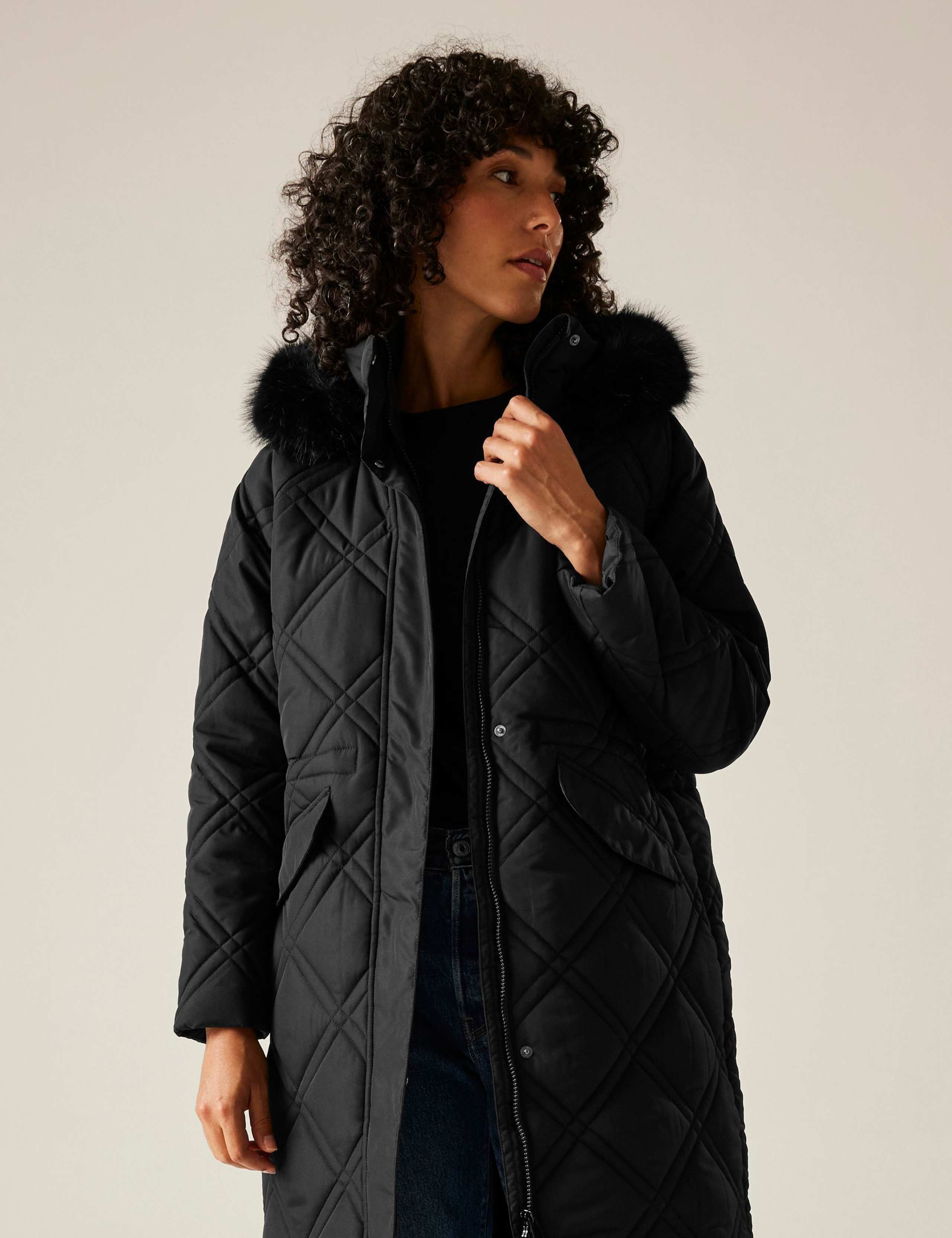 Freyla Quilted Hooded Longline Parka Coat 5 of 7