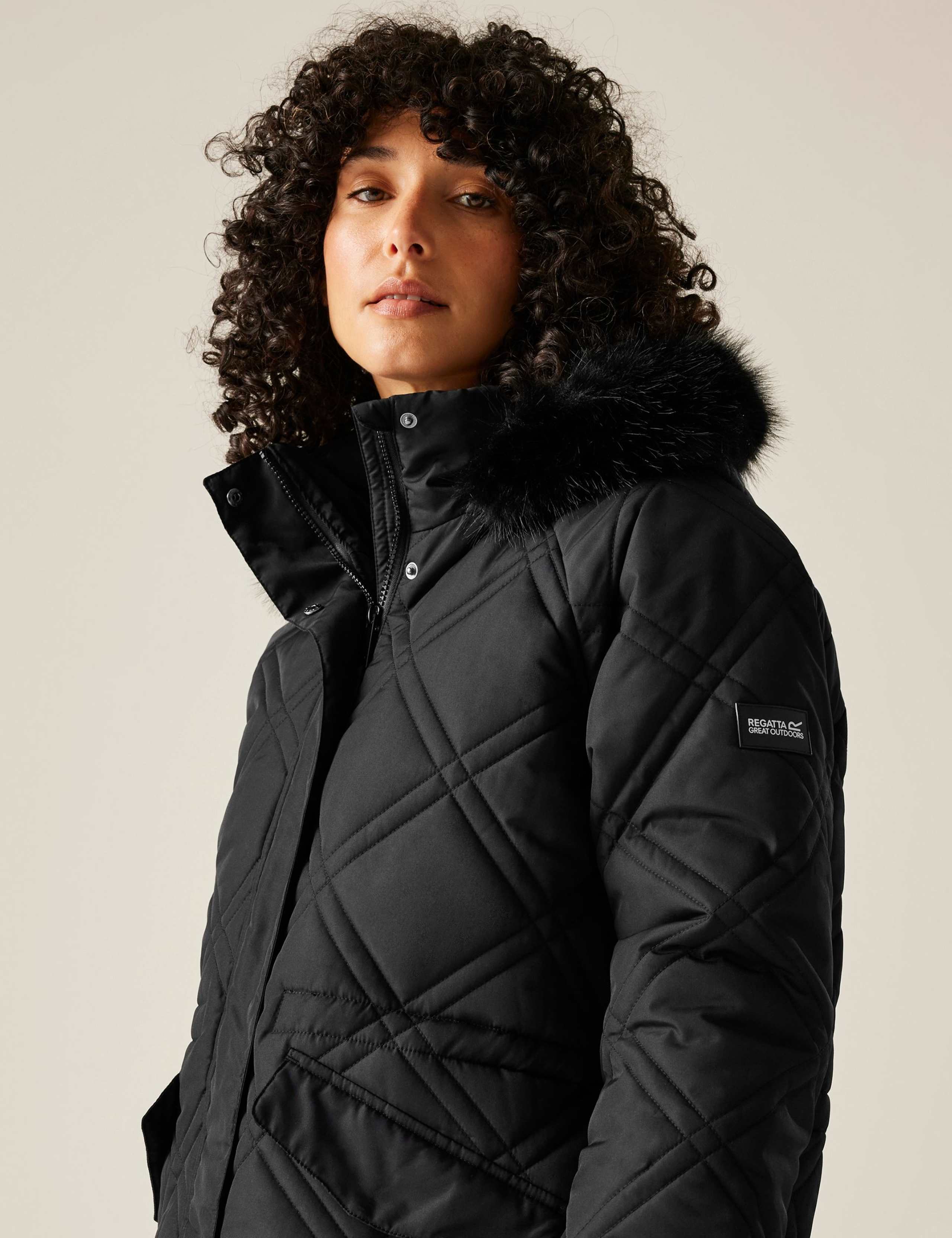 Freyla Quilted Hooded Longline Parka Coat 6 of 7