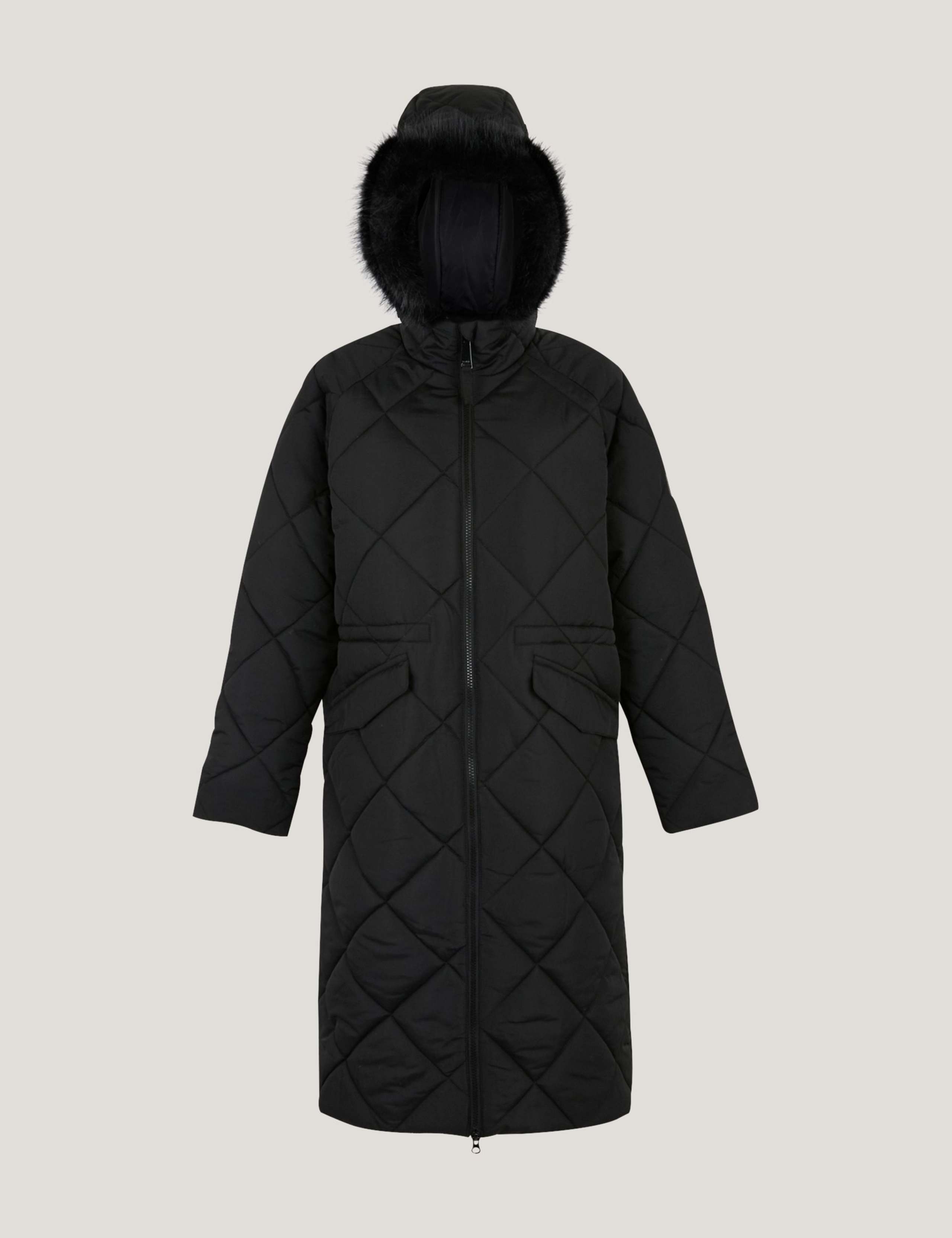 Freyla Quilted Hooded Longline Parka Coat 2 of 7