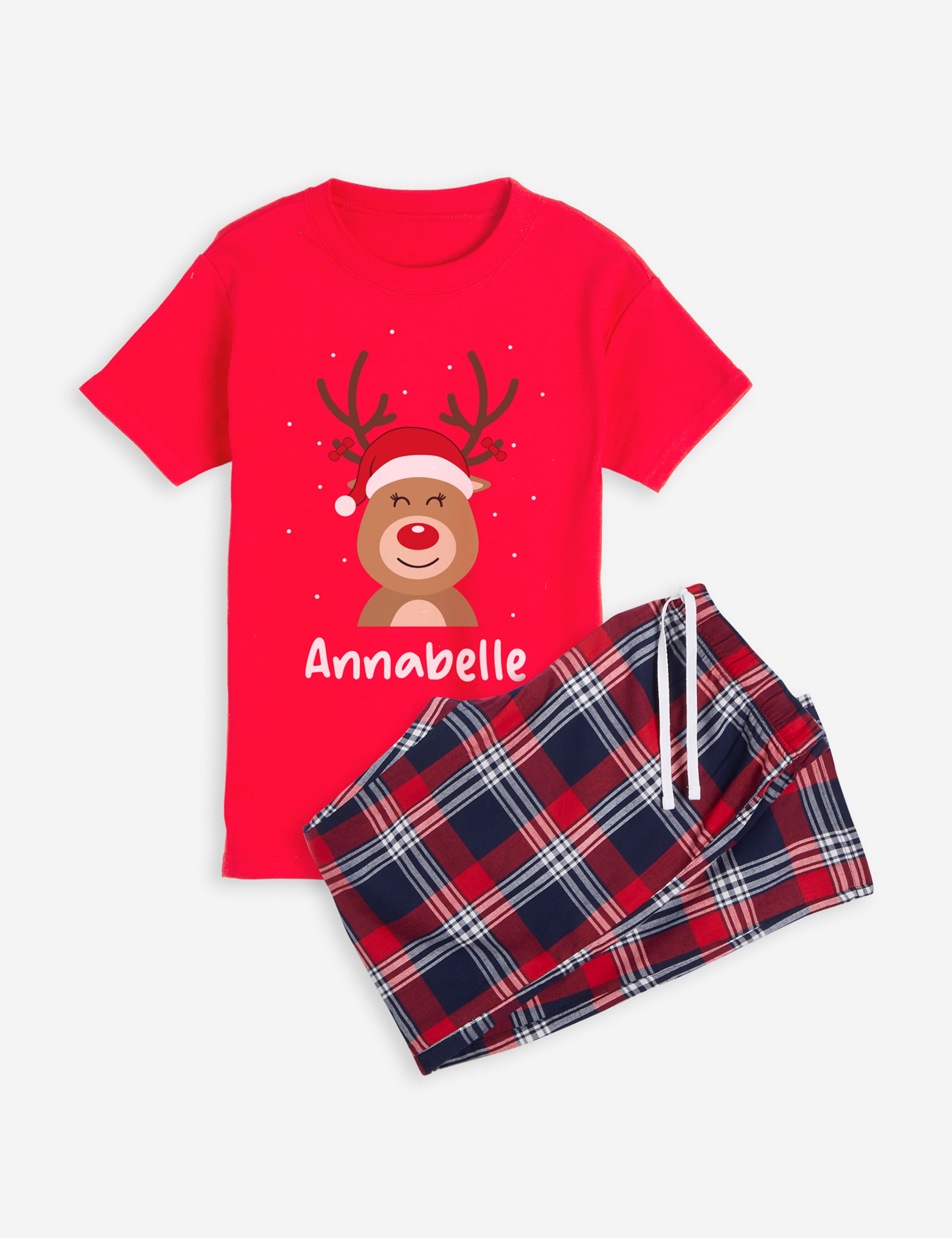 Personalised Reindeer Girls Pyjamas (5-12 Yrs) 2 of 4