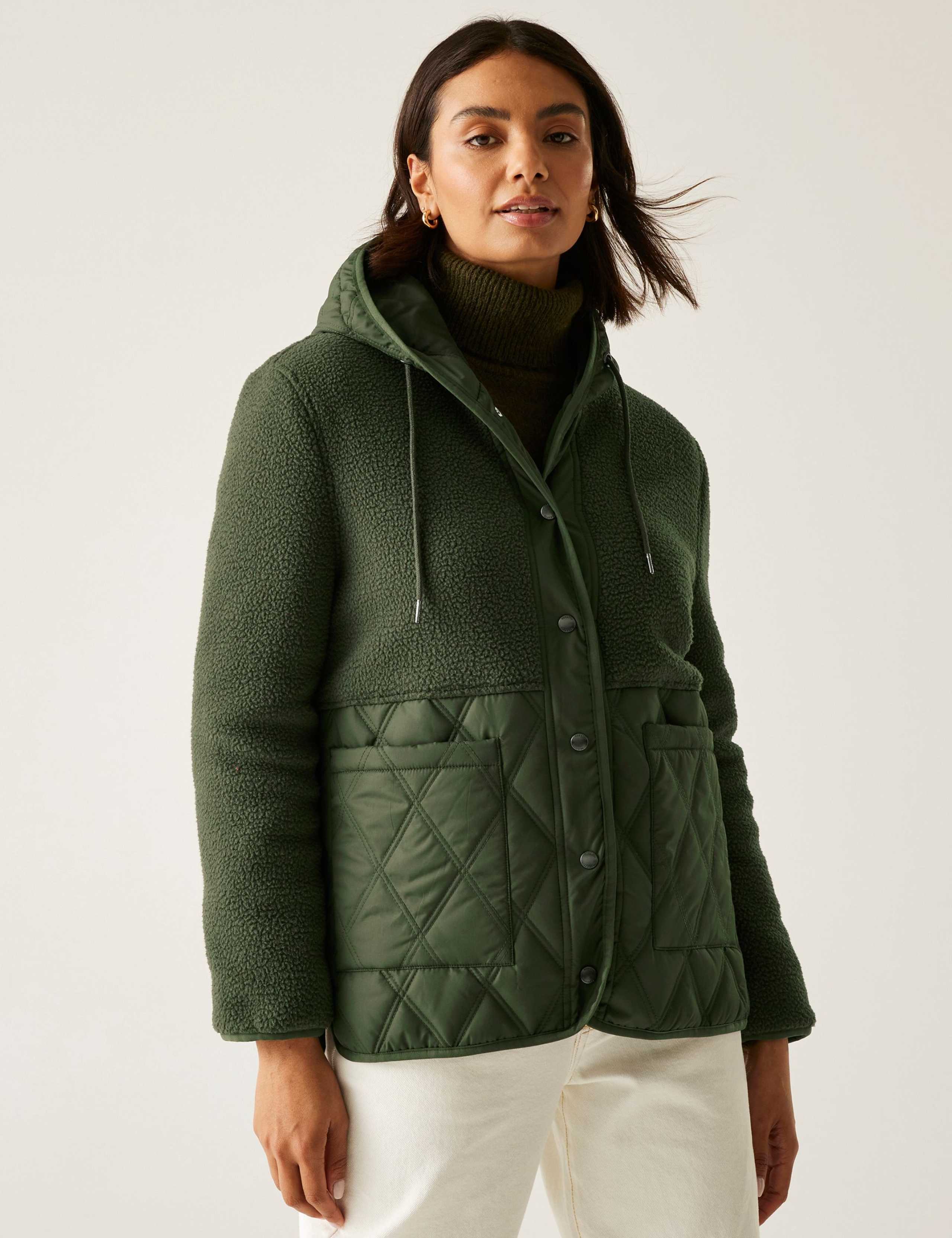 Mikayla Quilted Hooded Fleece Jacket 1 of 7