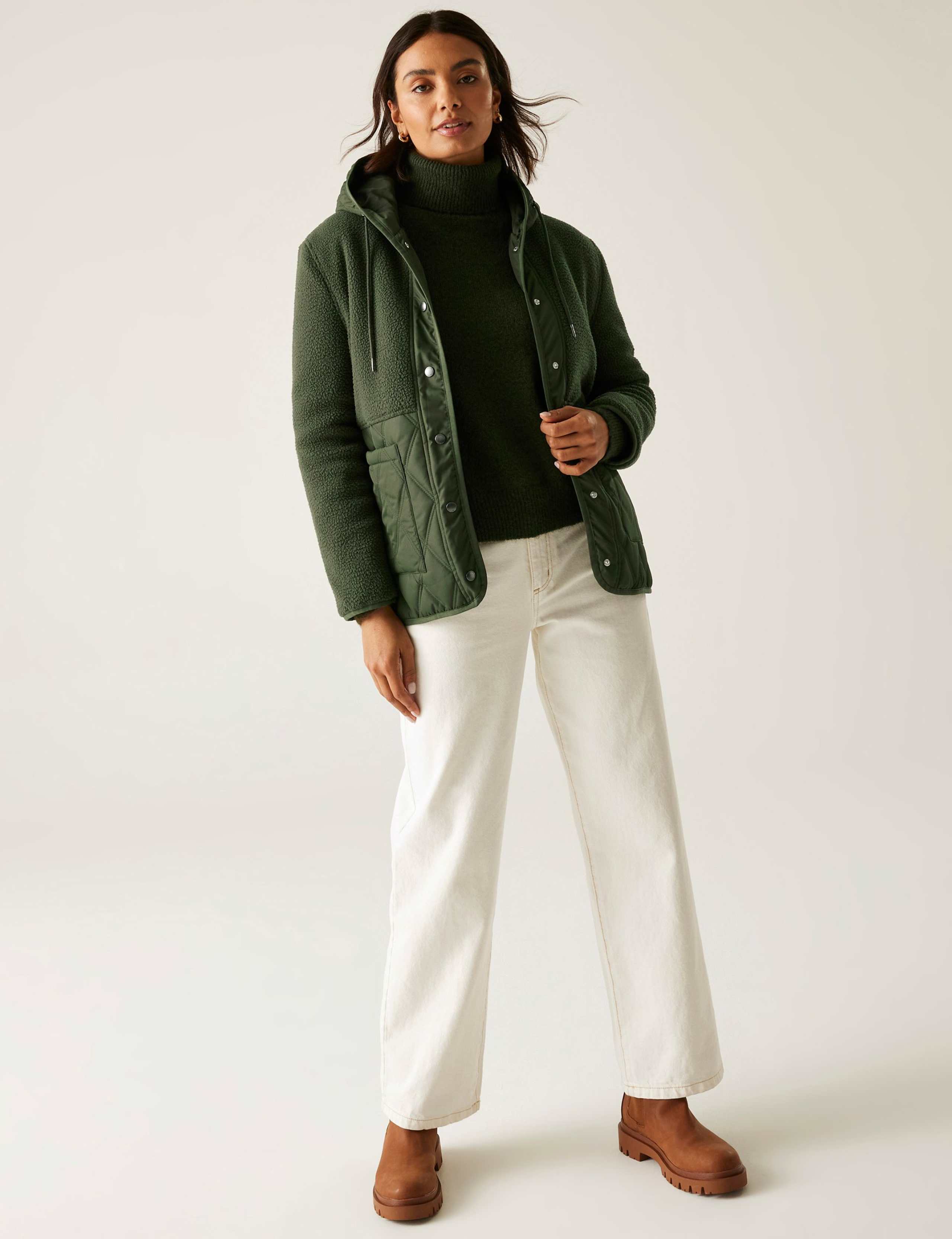 Mikayla Quilted Hooded Fleece Jacket 3 of 7