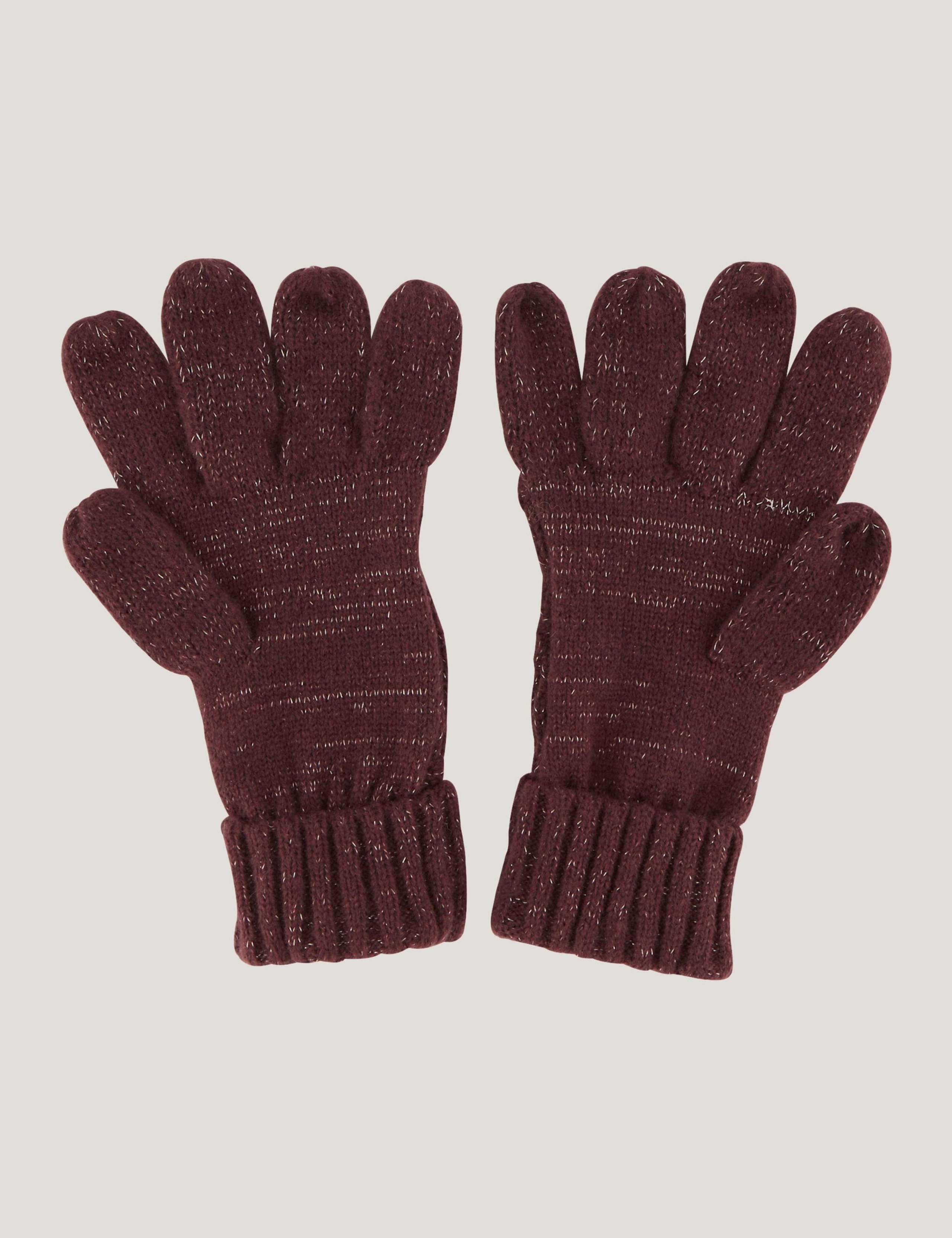 Multimix Knitted Sparkly Cuffed Gloves 2 of 2