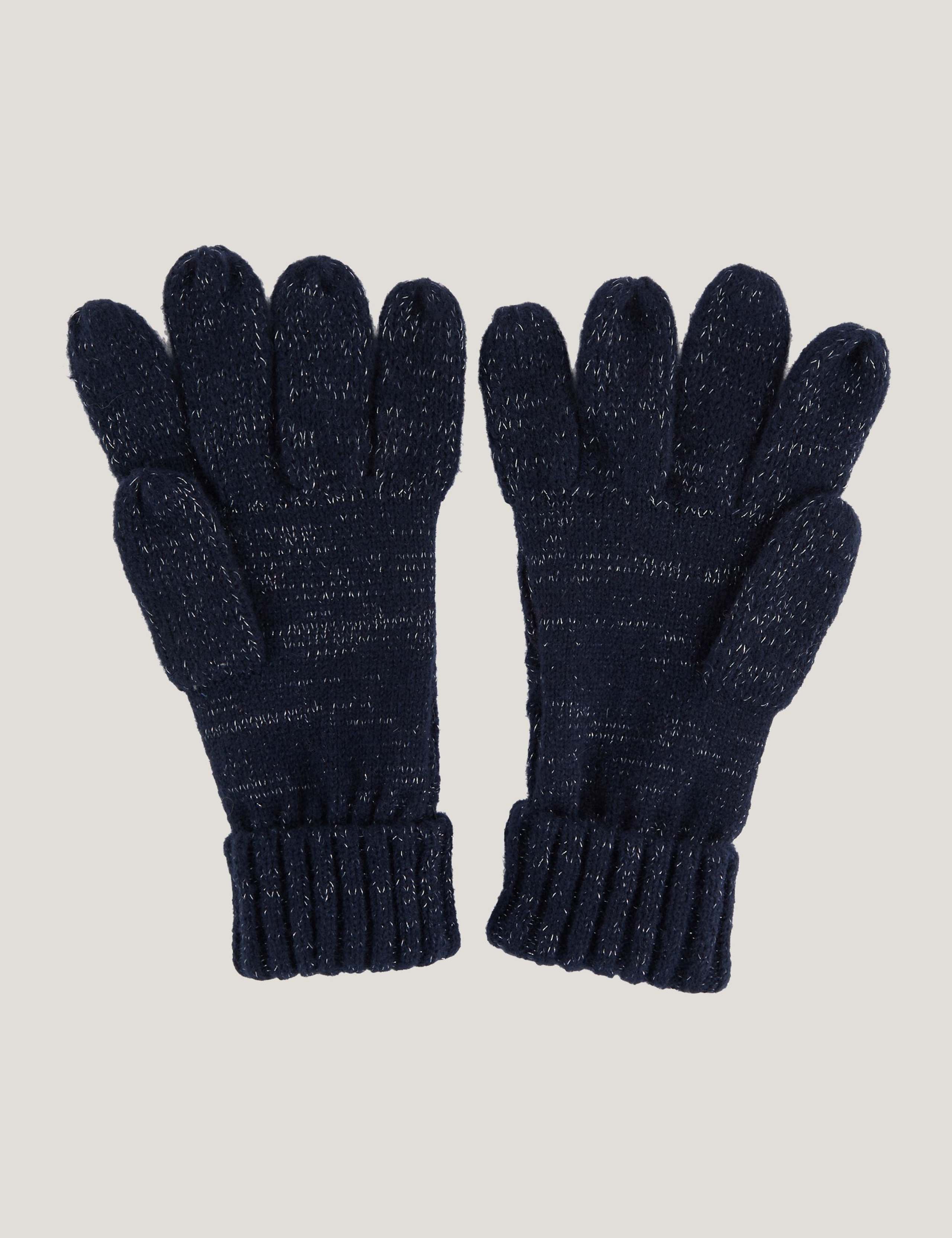 Multimix Knitted Sparkly Cuffed Gloves 2 of 2