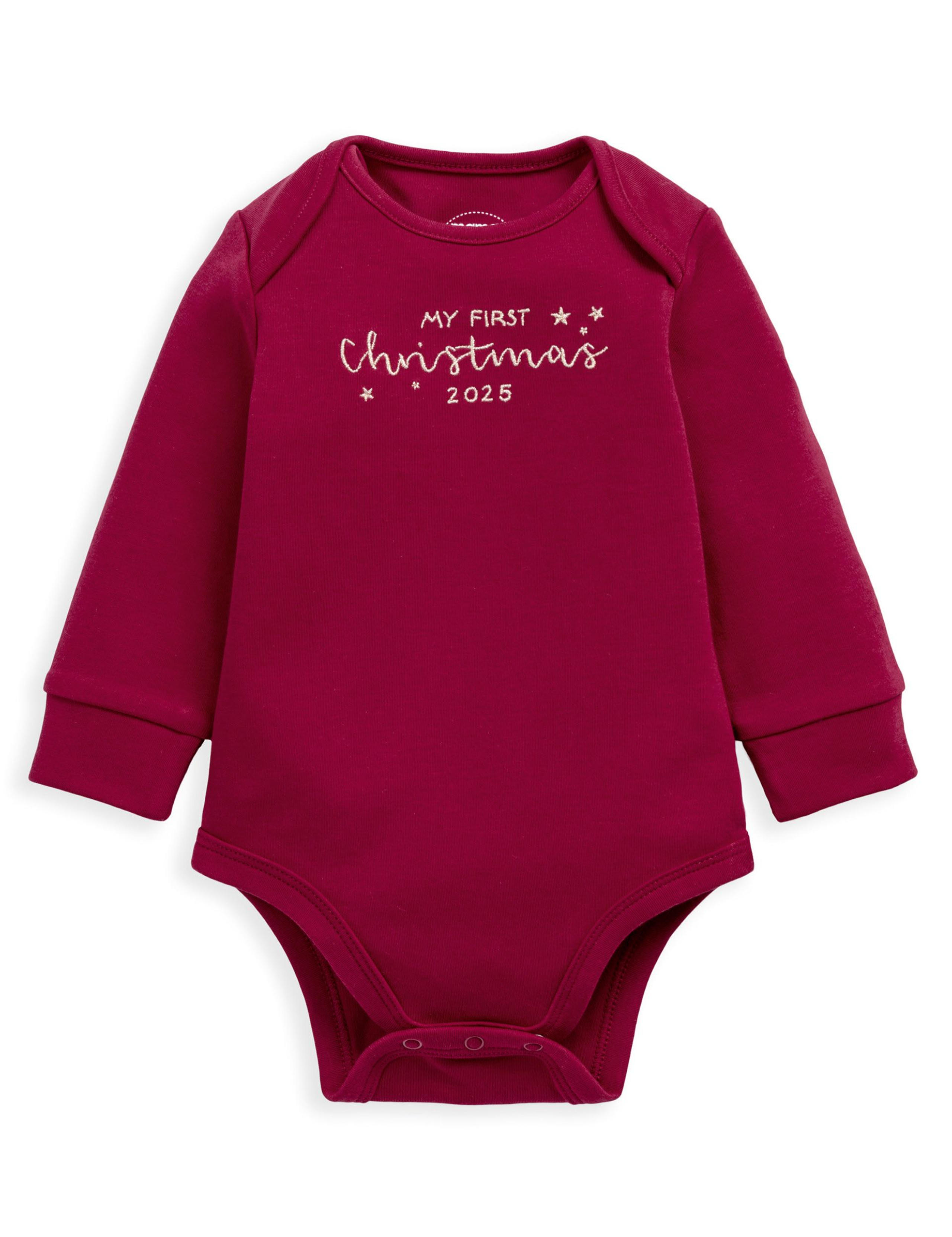 Pure Cotton Christmas Bodysuit (0-12 Mths) 2 of 2