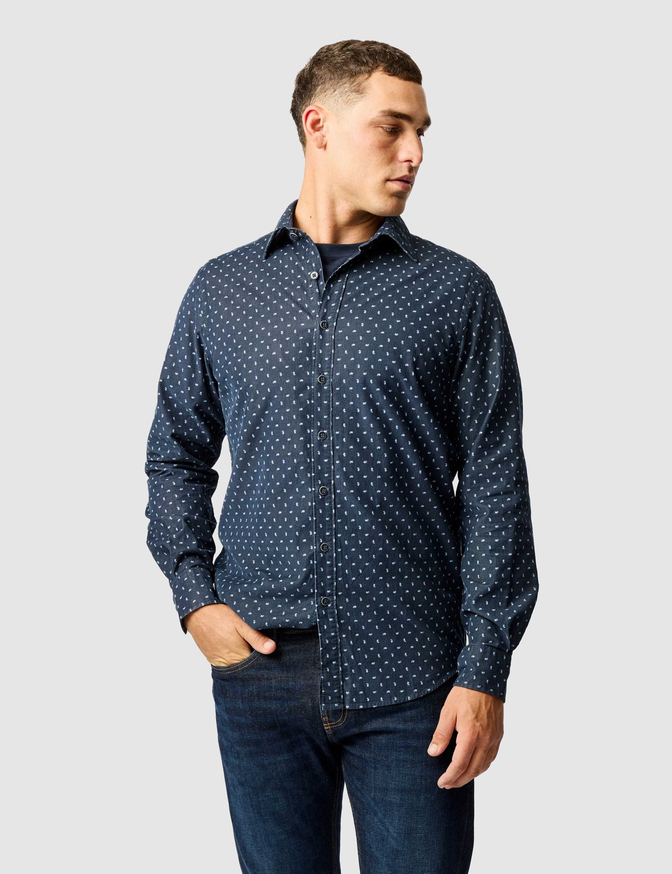 Harrington Slim Fit Corduroy Paisley Shirt 1 of 6