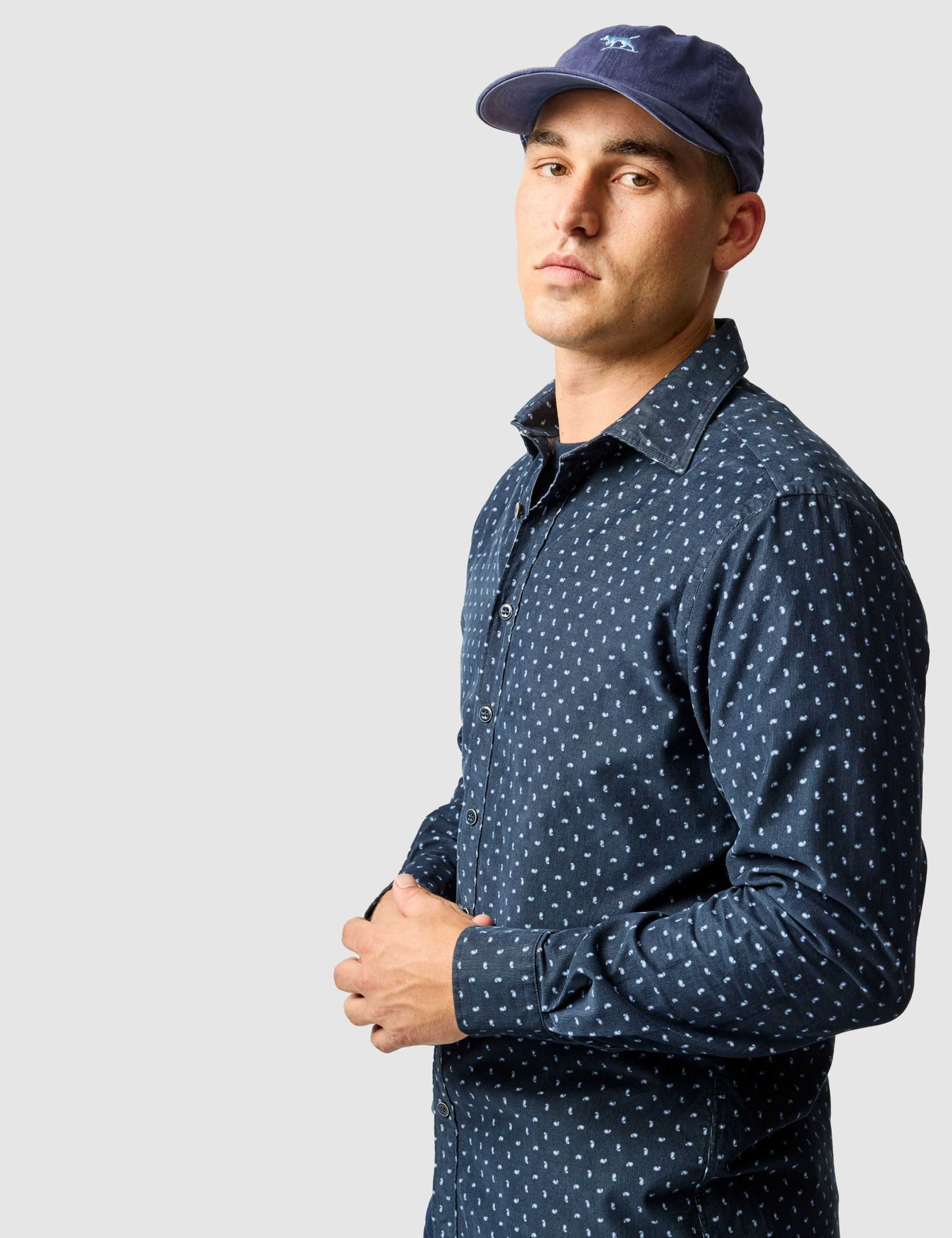 Harrington Slim Fit Corduroy Paisley Shirt 4 of 6