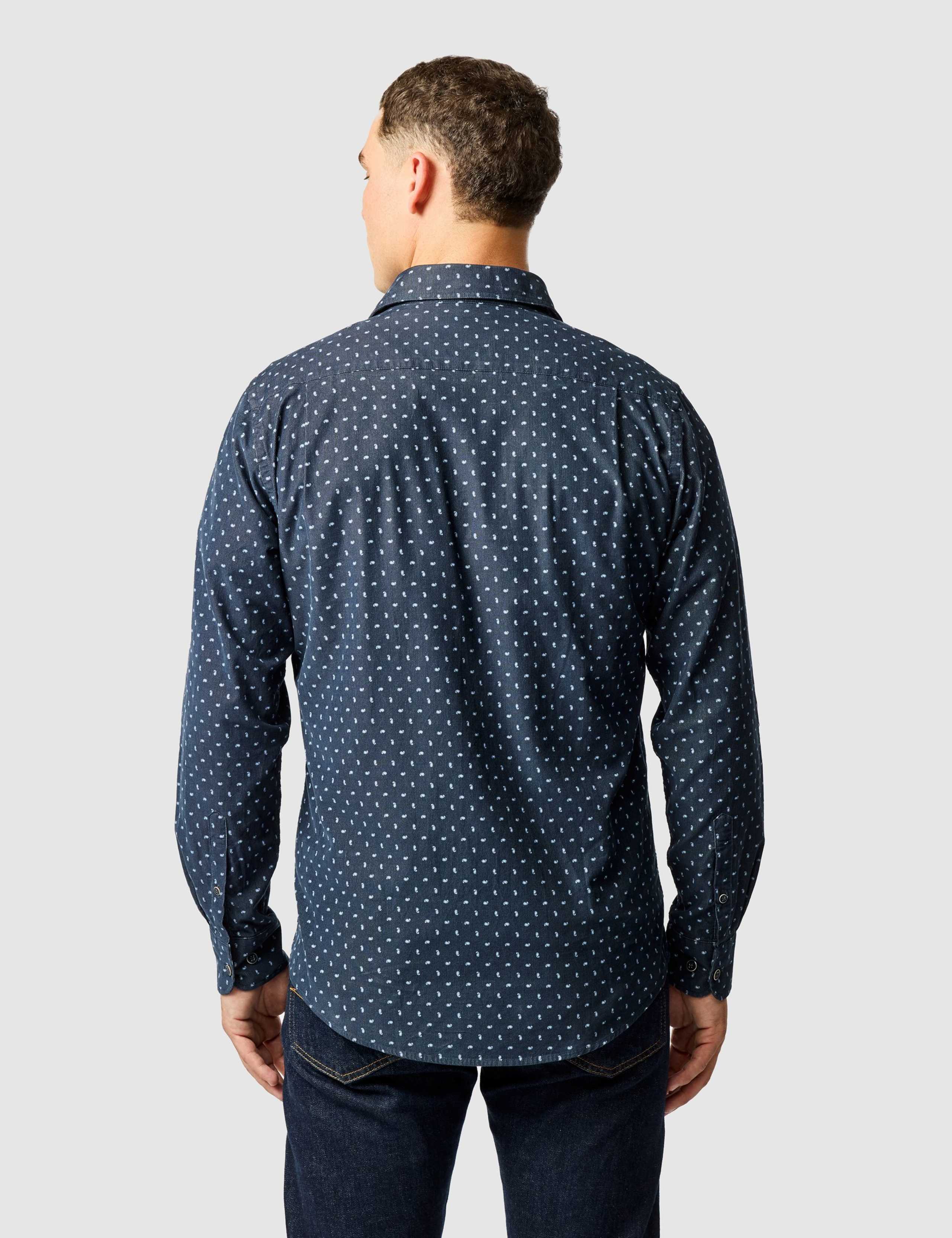 Harrington Slim Fit Corduroy Paisley Shirt 5 of 6