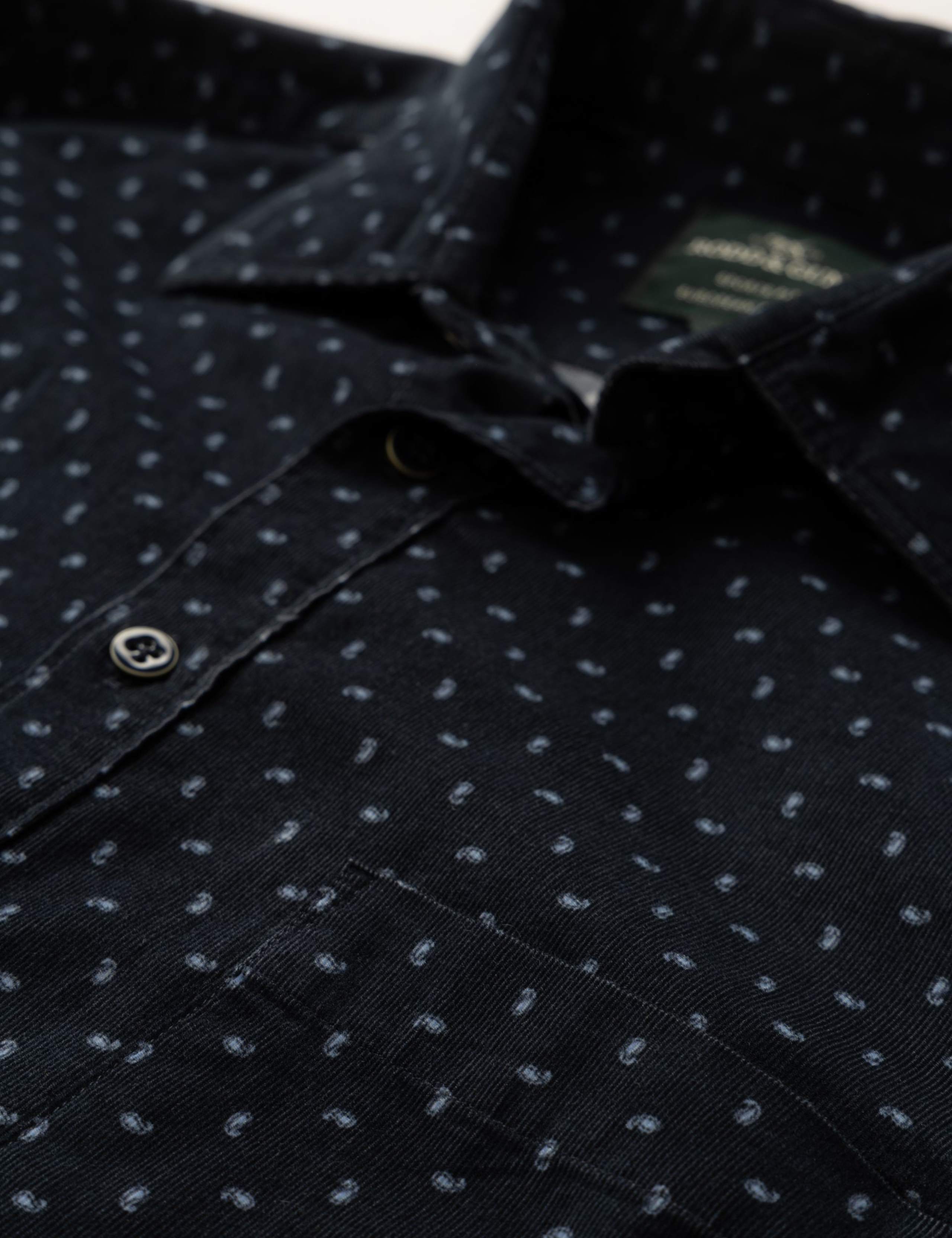 Harrington Slim Fit Corduroy Paisley Shirt 6 of 6