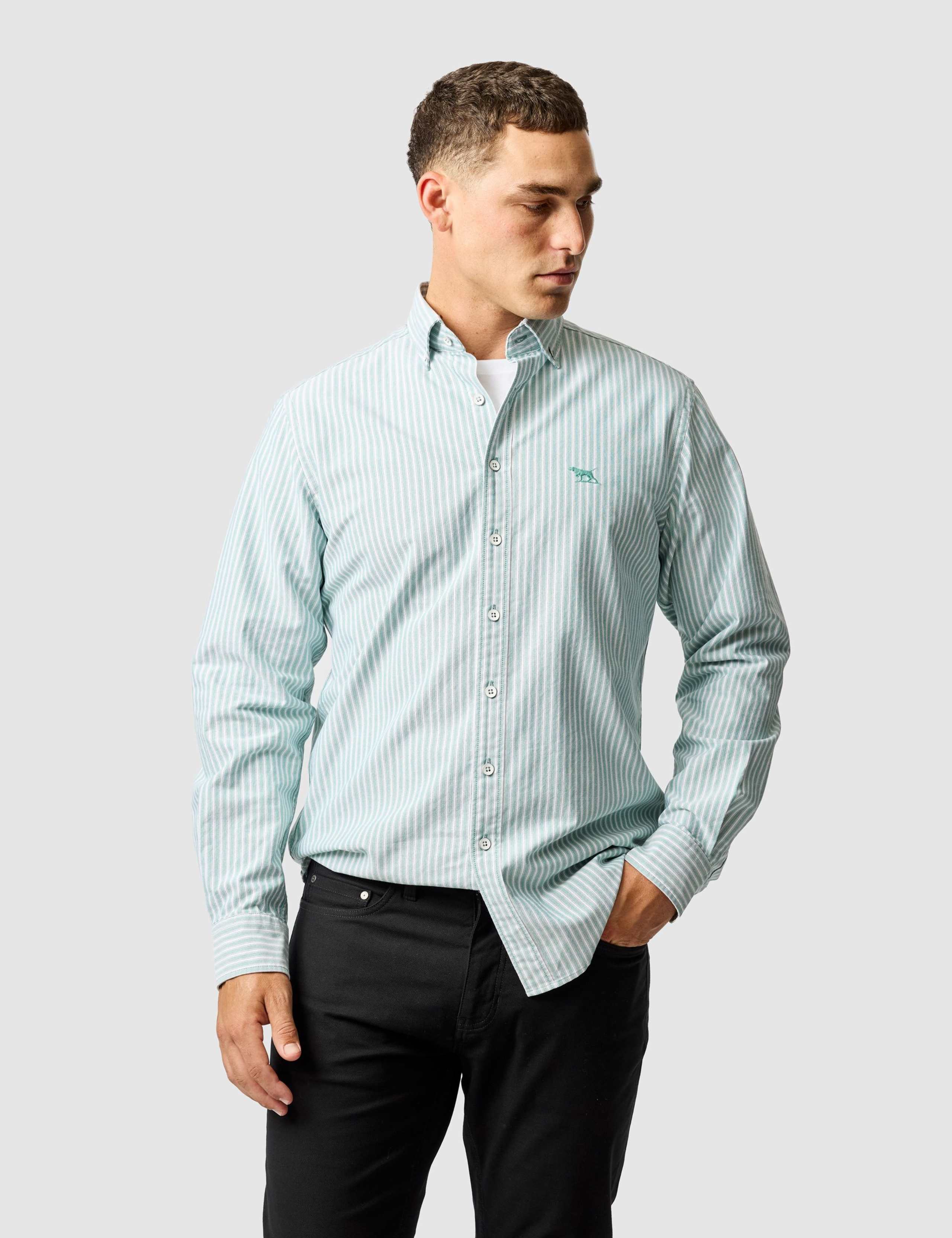 Gunn Slim Fit Pure Cotton Stripe Oxford Shirt 1 of 6