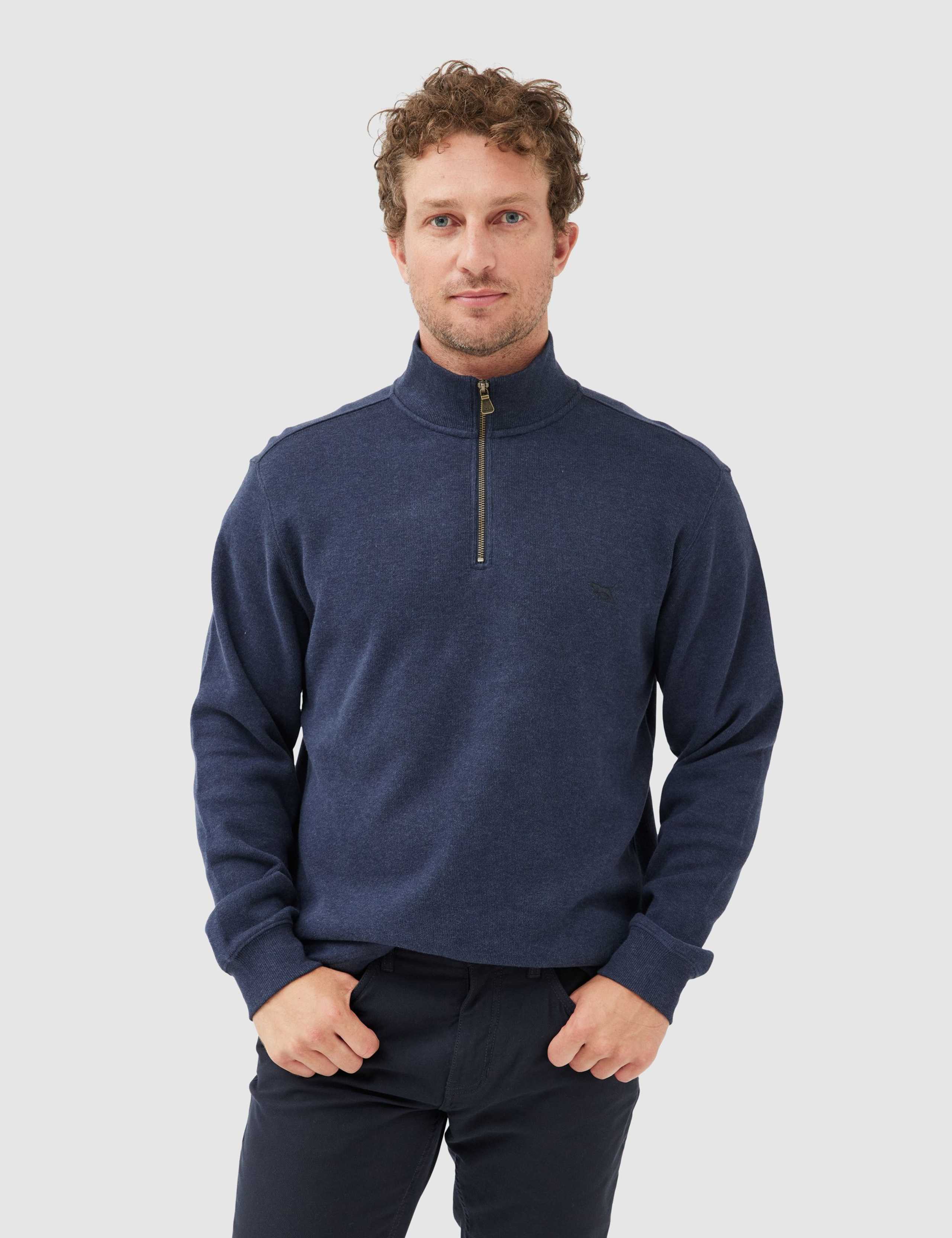 Alton Ave Pure Cotton Half Zip Sweatshirt 1 of 4
