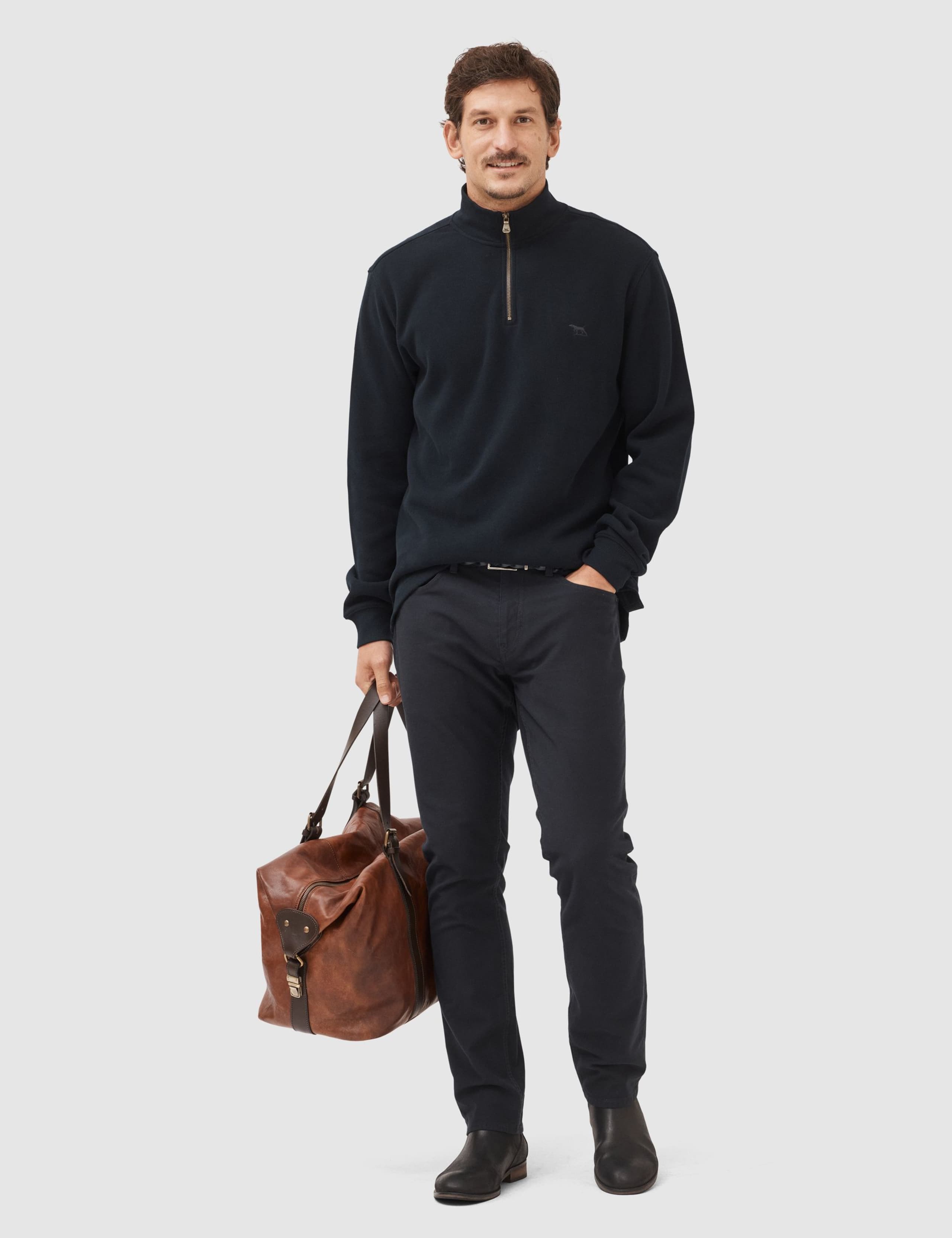 Alton Ave Pure Cotton Half Zip Sweatshirt 3 of 4