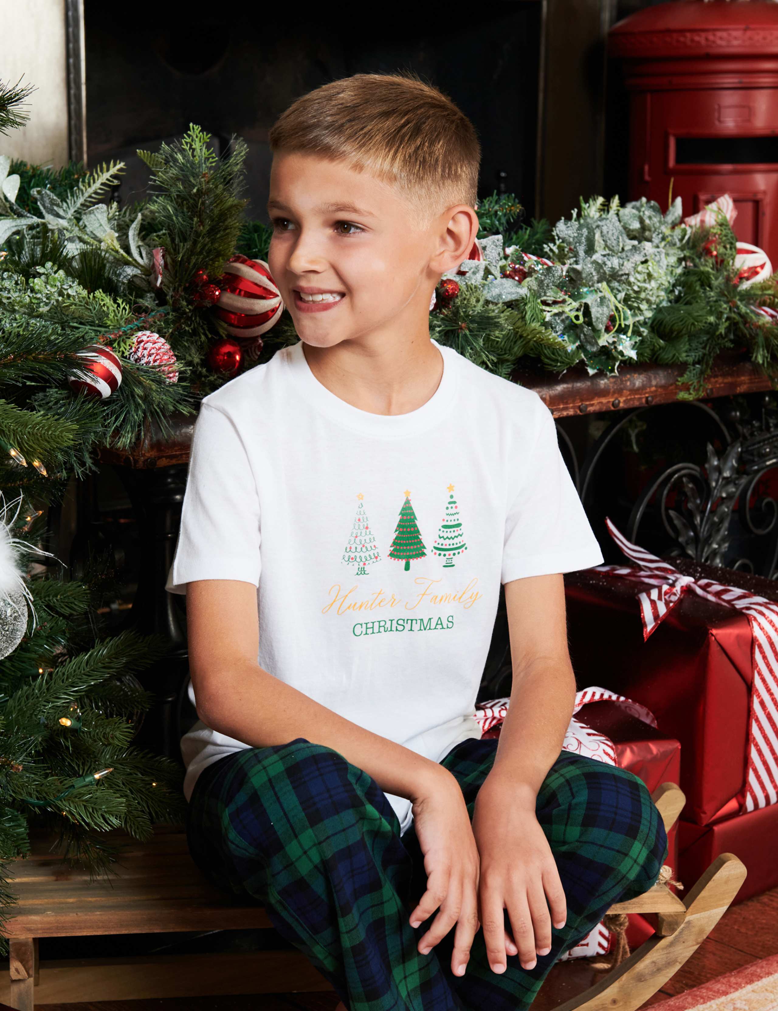Personalised Tree Trio Boys Pyjamas (5-12 Yrs) 3 of 4