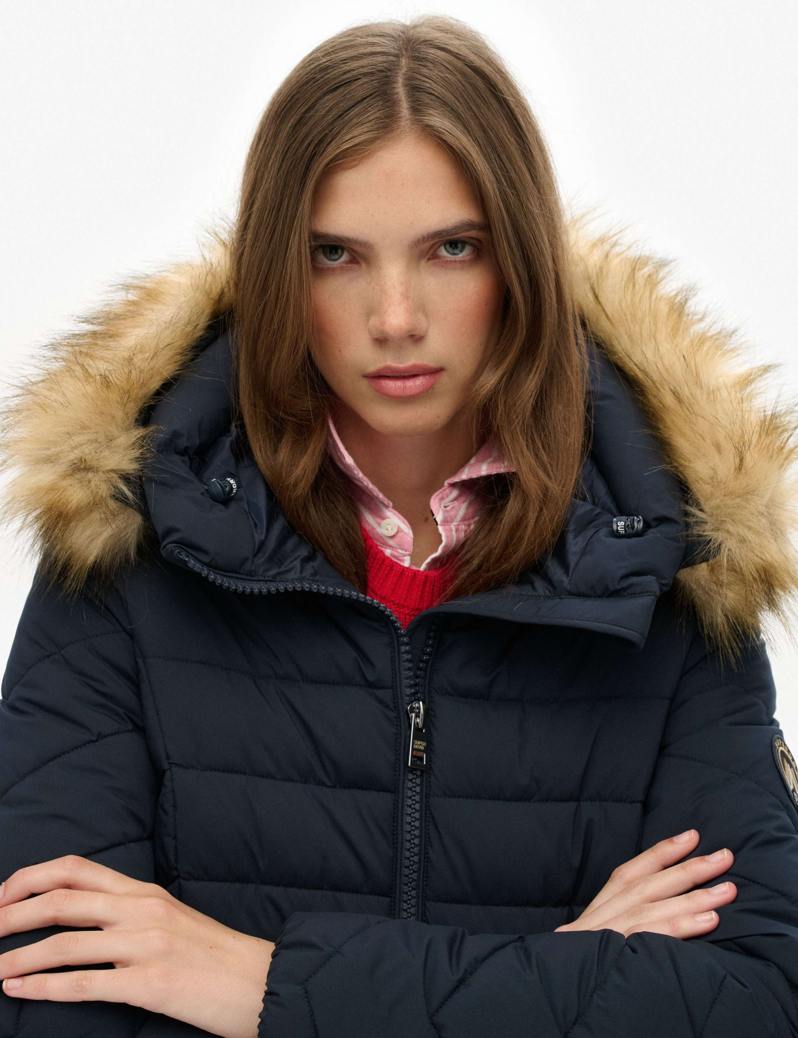 Hooded Funnel Neck Longline Puffer Jacket 4 of 8