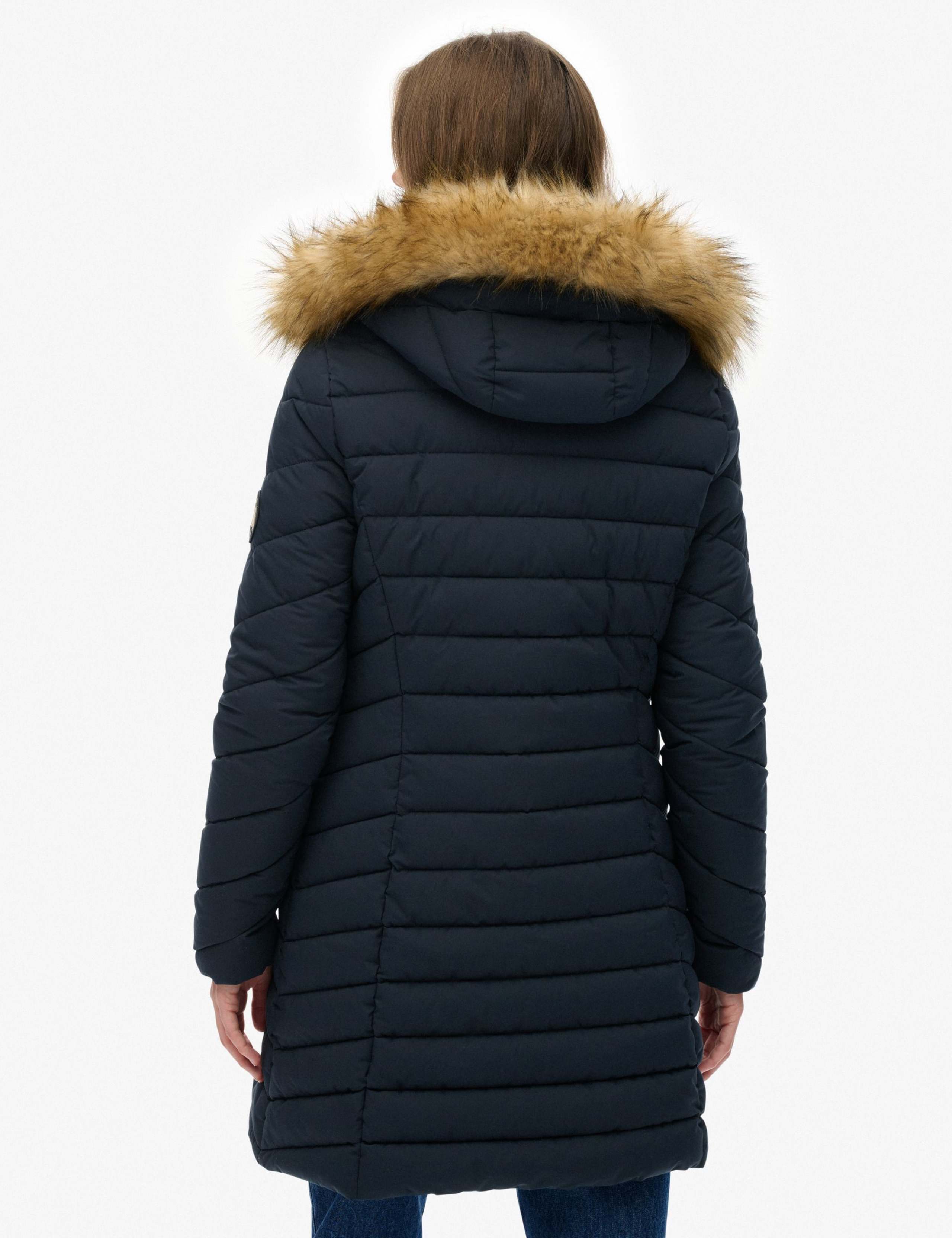 Hooded Funnel Neck Longline Puffer Jacket 5 of 8