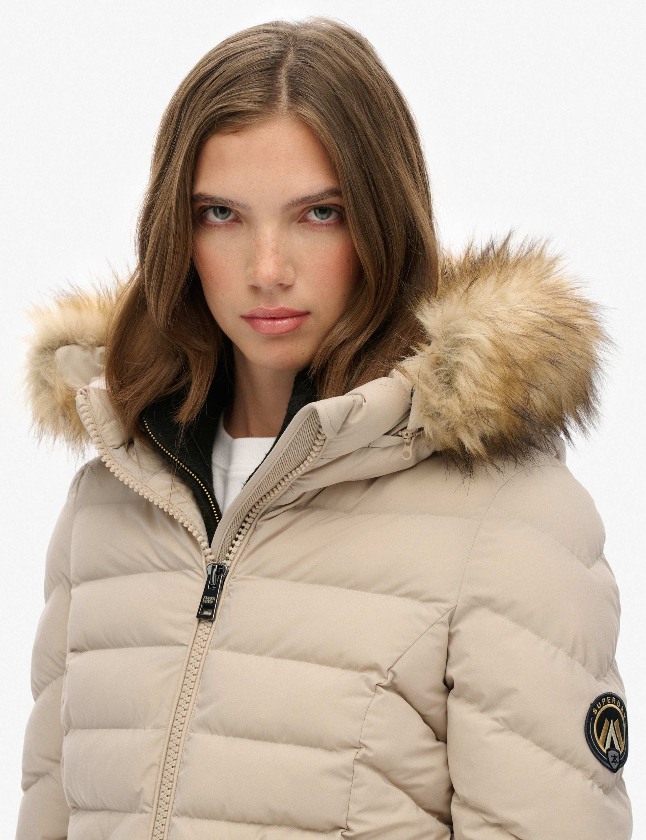 Hooded Funnel Neck Longline Puffer Jacket 4 of 4