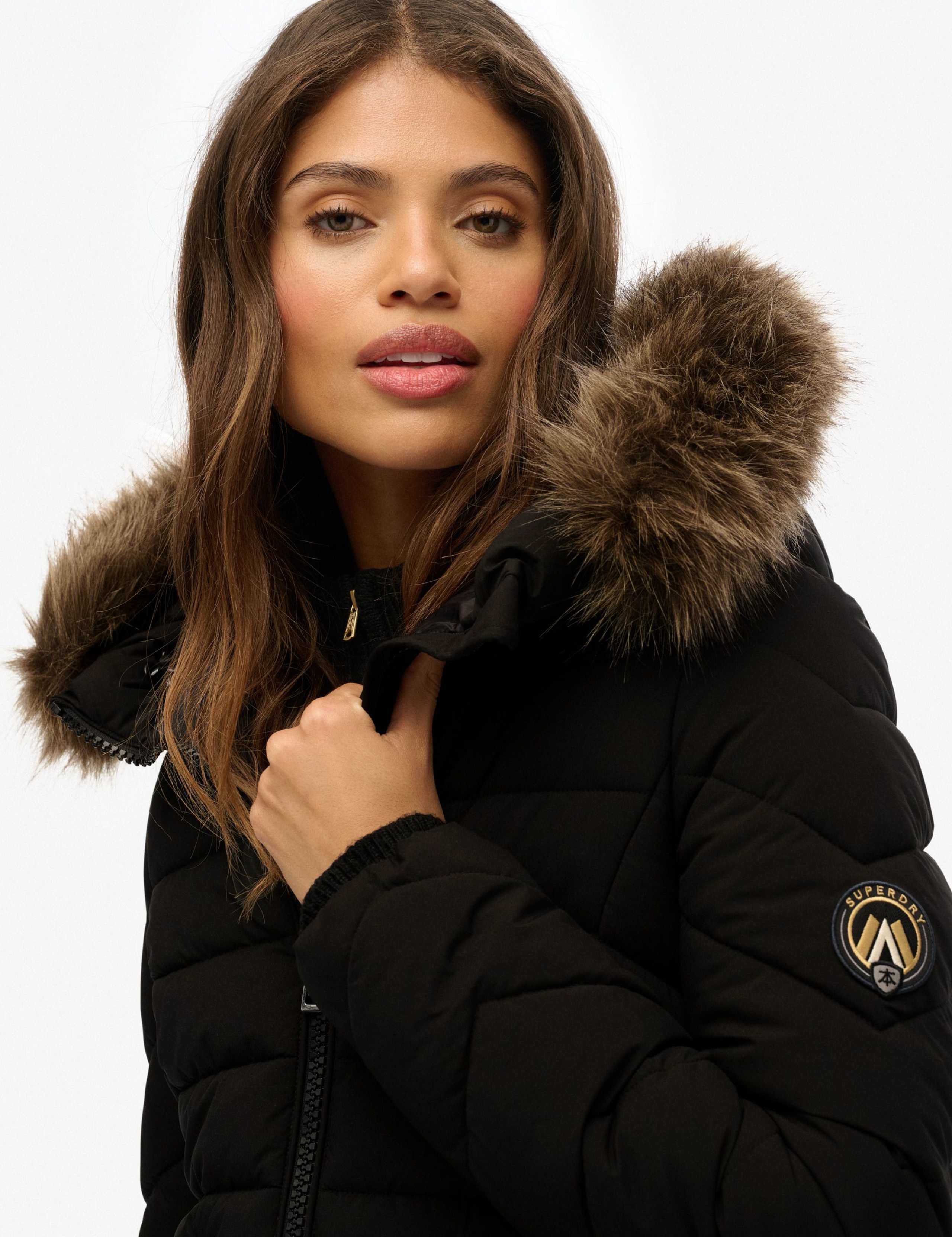 Hooded Funnel Neck Longline Puffer Jacket 4 of 4