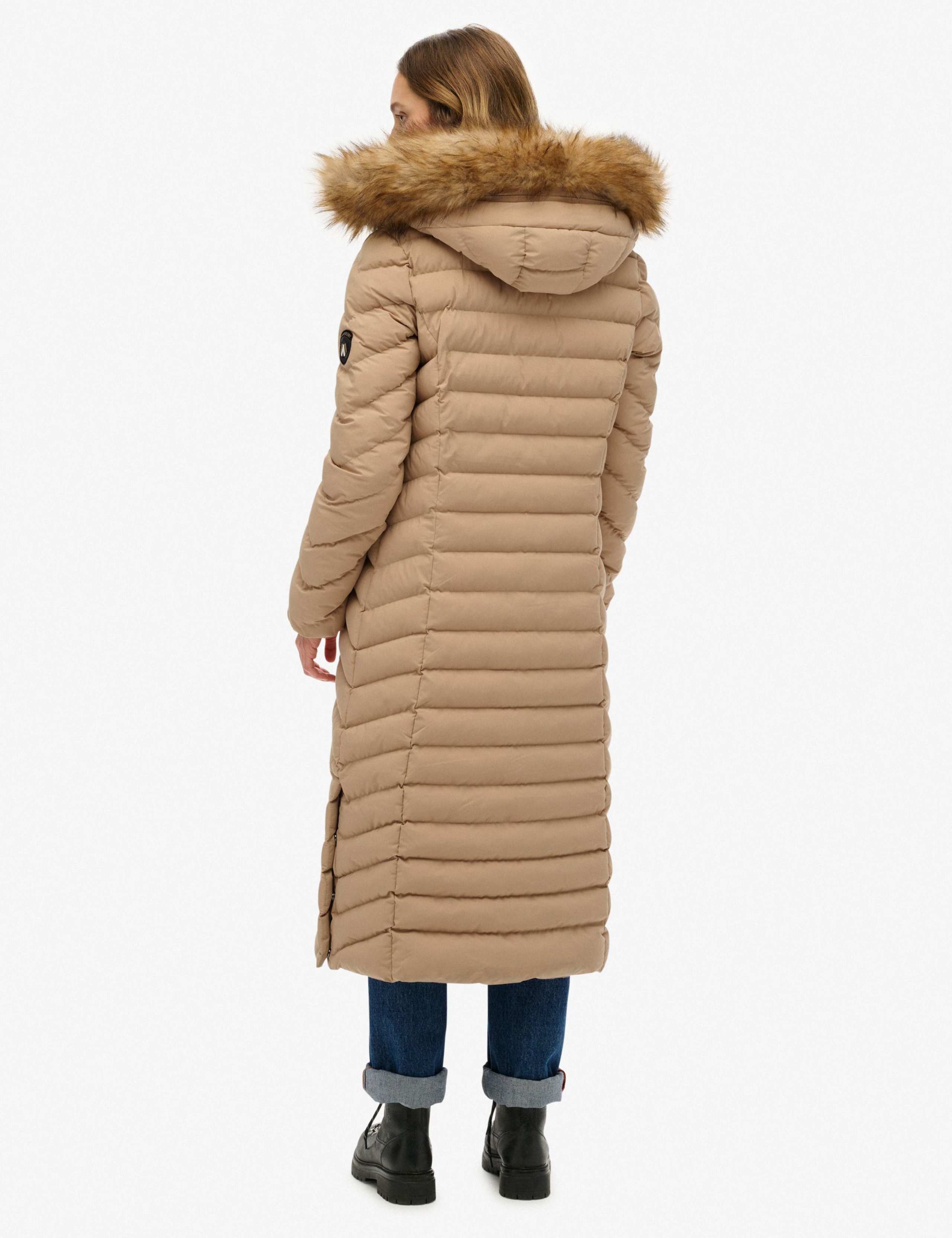Hooded Funnel Neck Longline Puffer Jacket 2 of 4