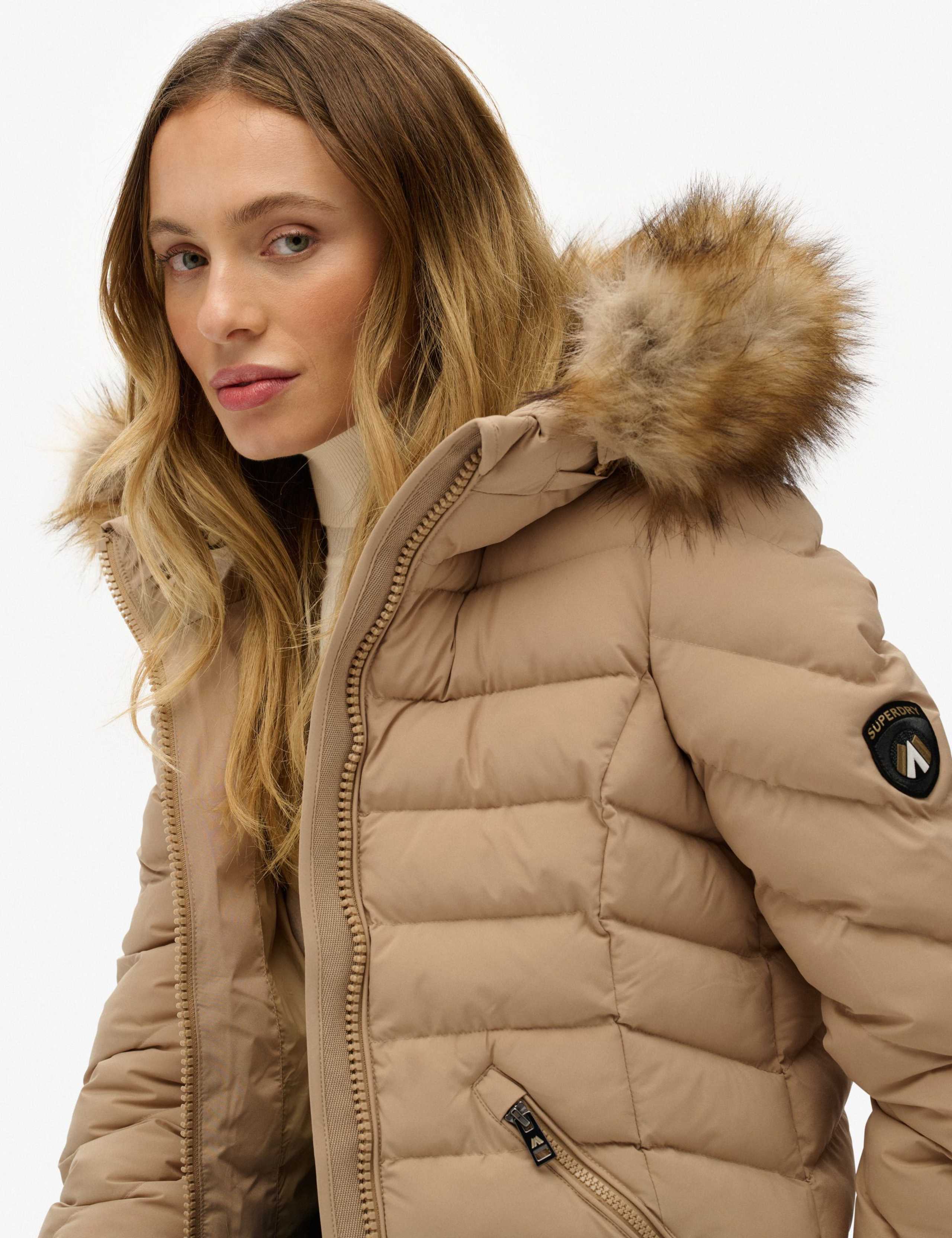 Hooded Funnel Neck Longline Puffer Jacket 3 of 4