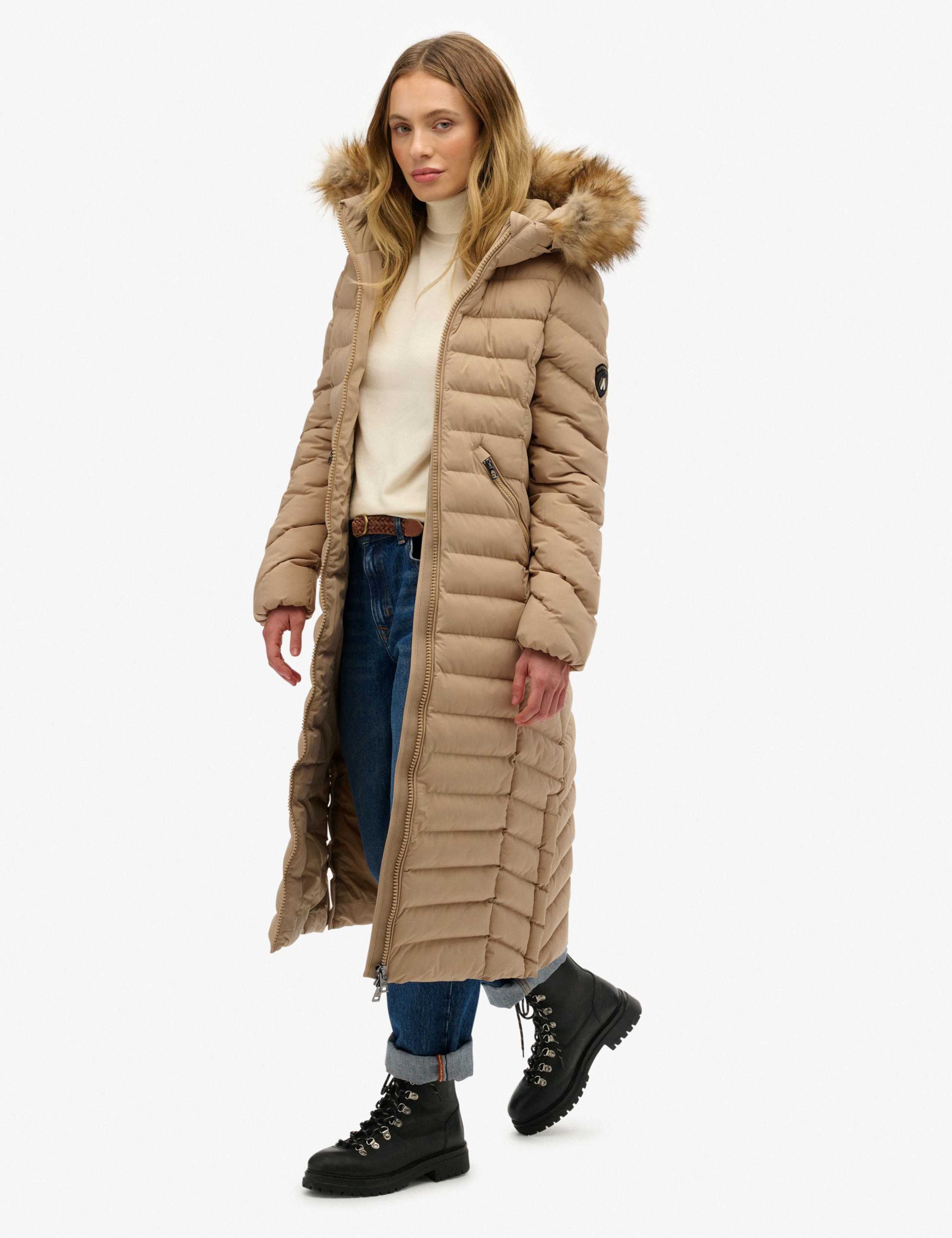 Hooded Funnel Neck Longline Puffer Jacket 4 of 4